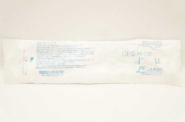 ConMed 0034870 Yankauer, Suction Instrument No Control Vent Bulb Tip Clear (x)