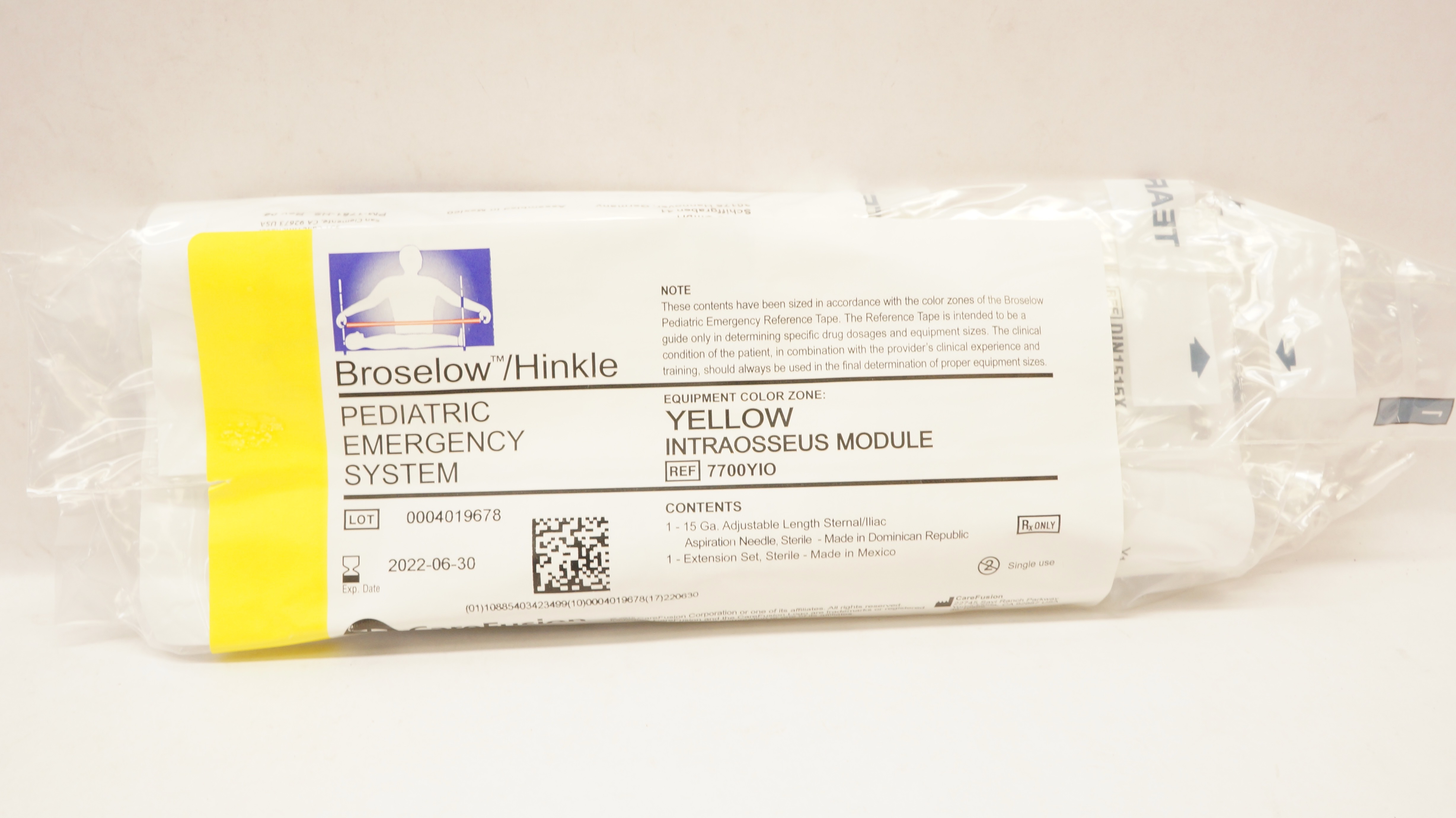 CareFusion 7700YIO Broselow/Hinkle Yellow Intraosseus Module (x)
