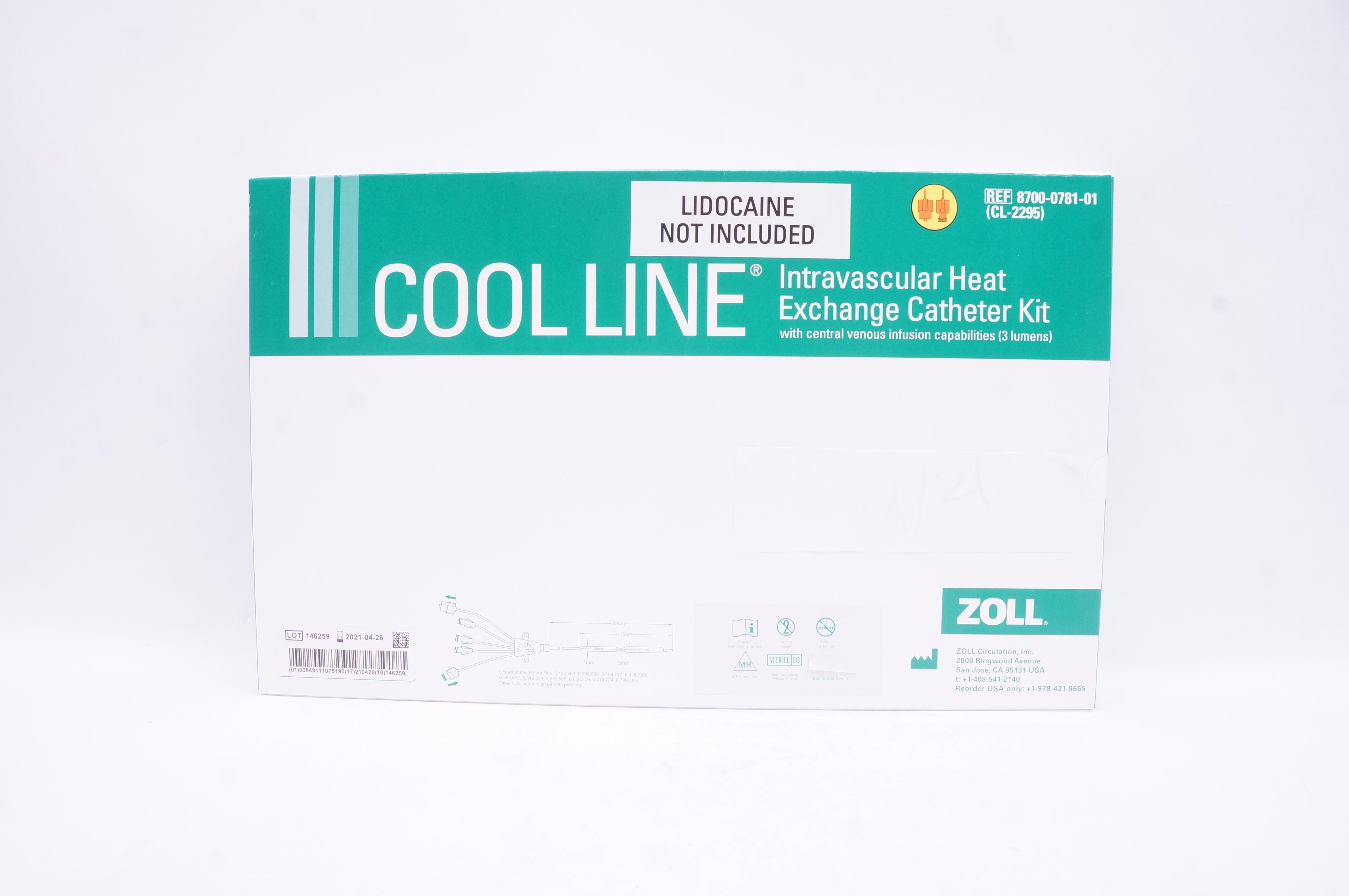 Zoll 8700-0781-01 Cool Line Intravascular Heat Exchange Cath. Kit (x)