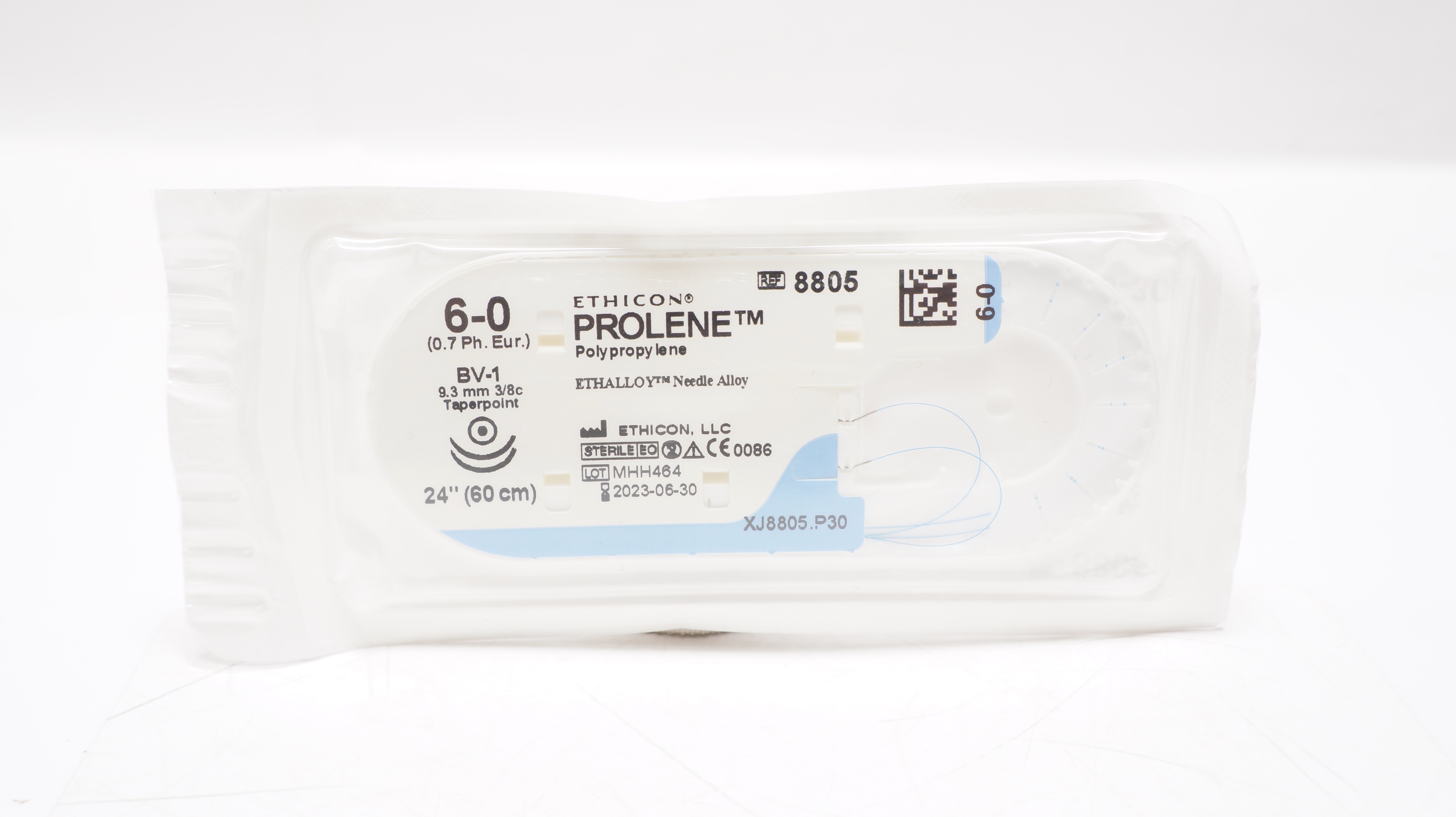 Ethicon 8805 6-0 PROLENE Polypropylene Stre BV-1 9.3mm 3/8c Taperpoint 24inch(x)