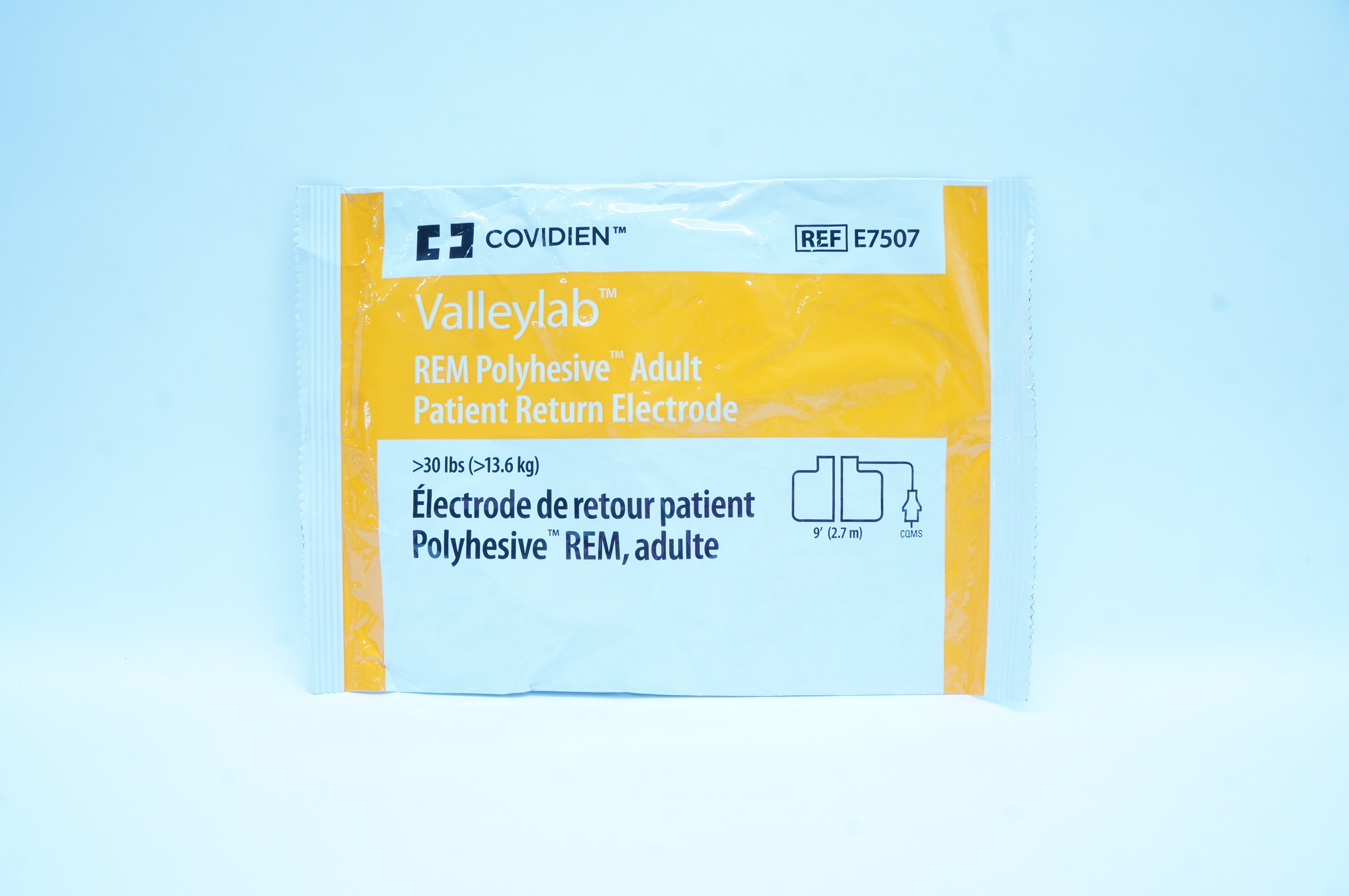 Covidien E7507 Vallelylab REM Polyhesive Adult Patient Return Electrode >30lbs