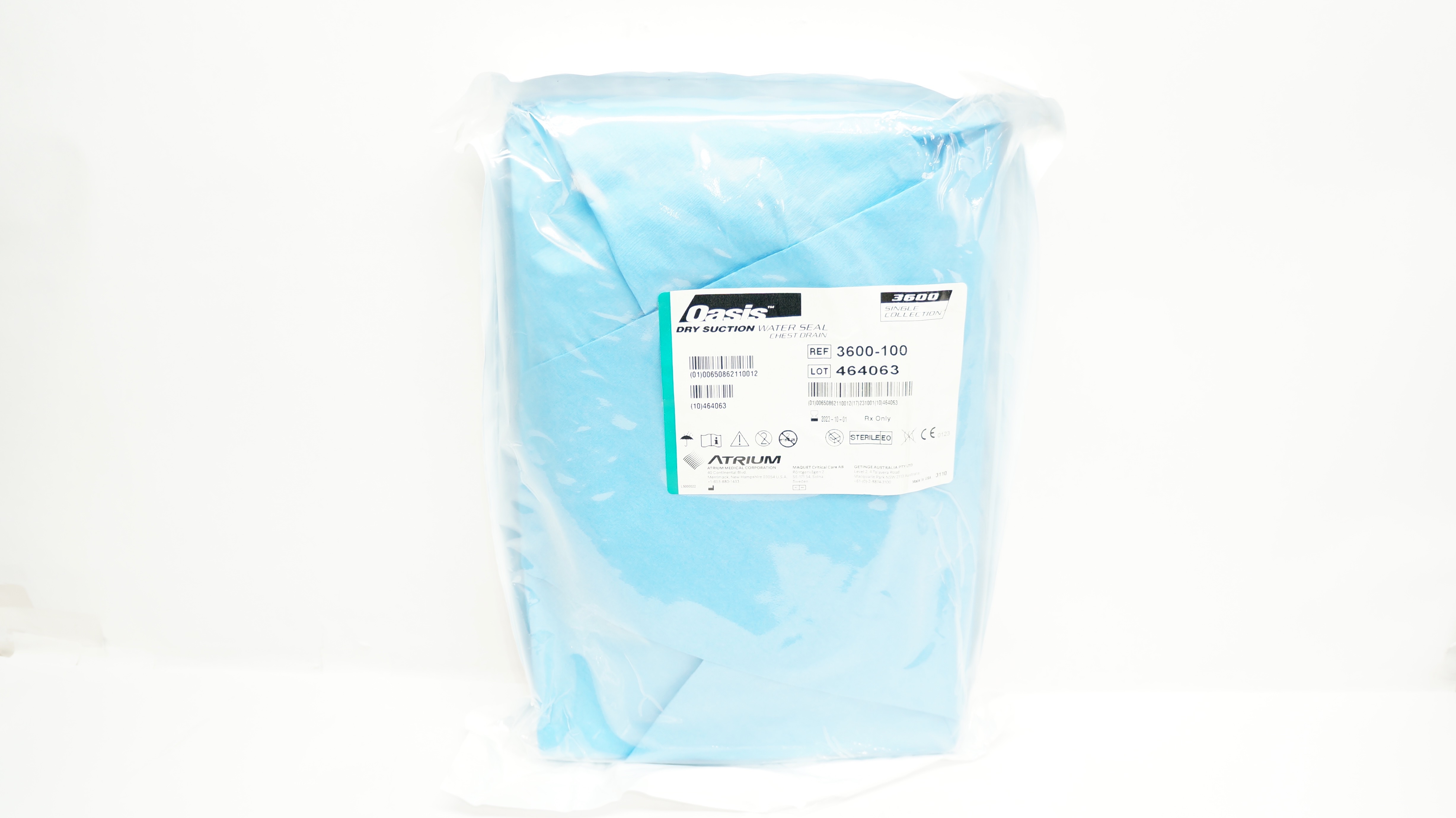 Atrium 3600-100 Oasis Dry Suction Water Seal Chest Drain