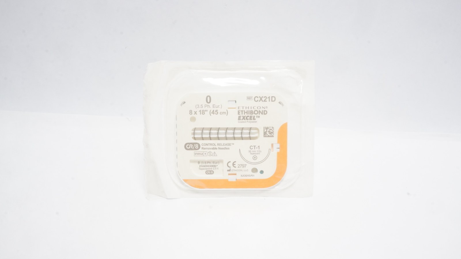 Ethicon CX21D ETHIBOND EXCEL Sutures 0 8x18" Green CT-1