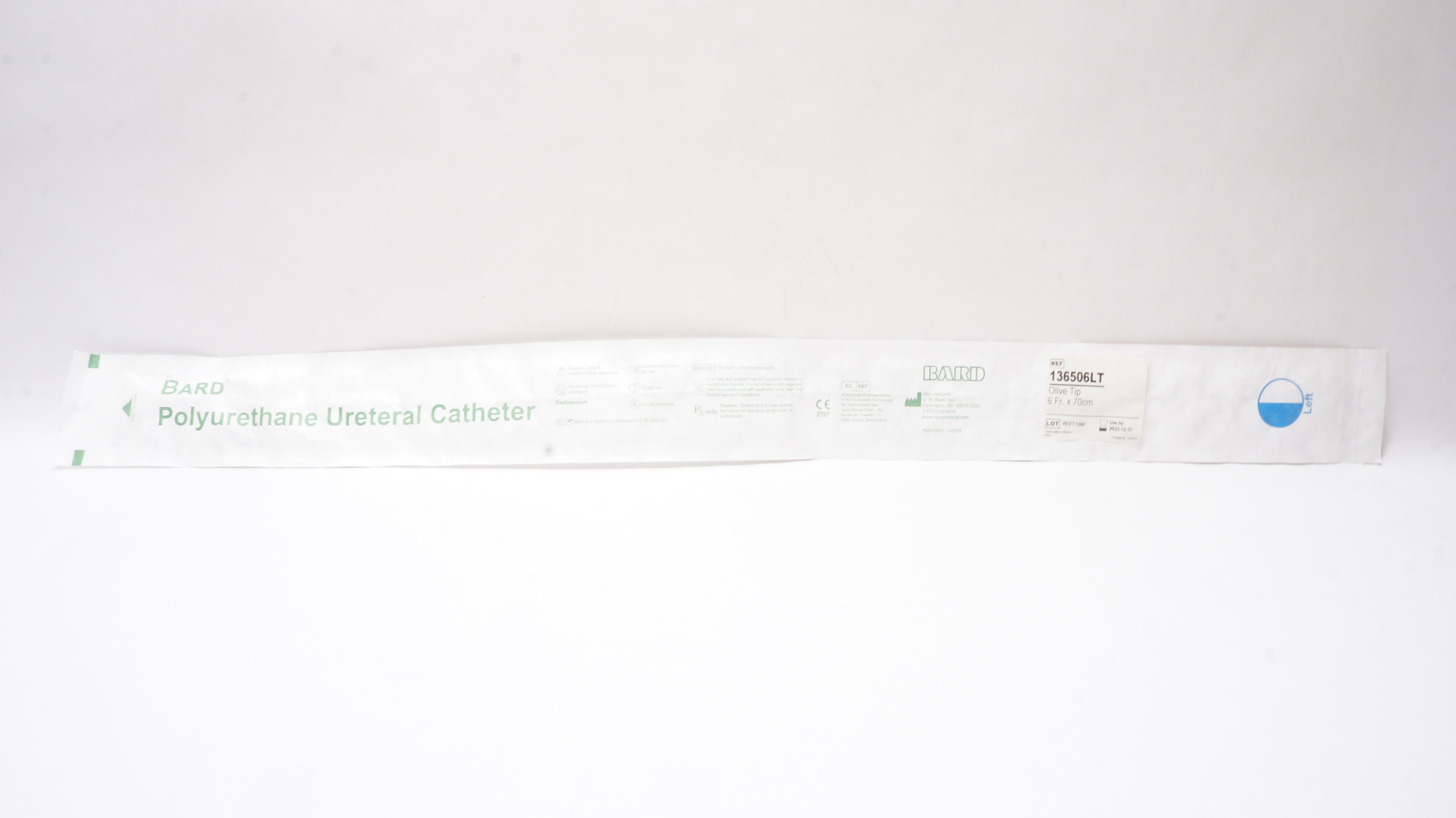 Bard 136506LT Polyurethane Ureteral Cath Olive Tip 6Fr x 70cm