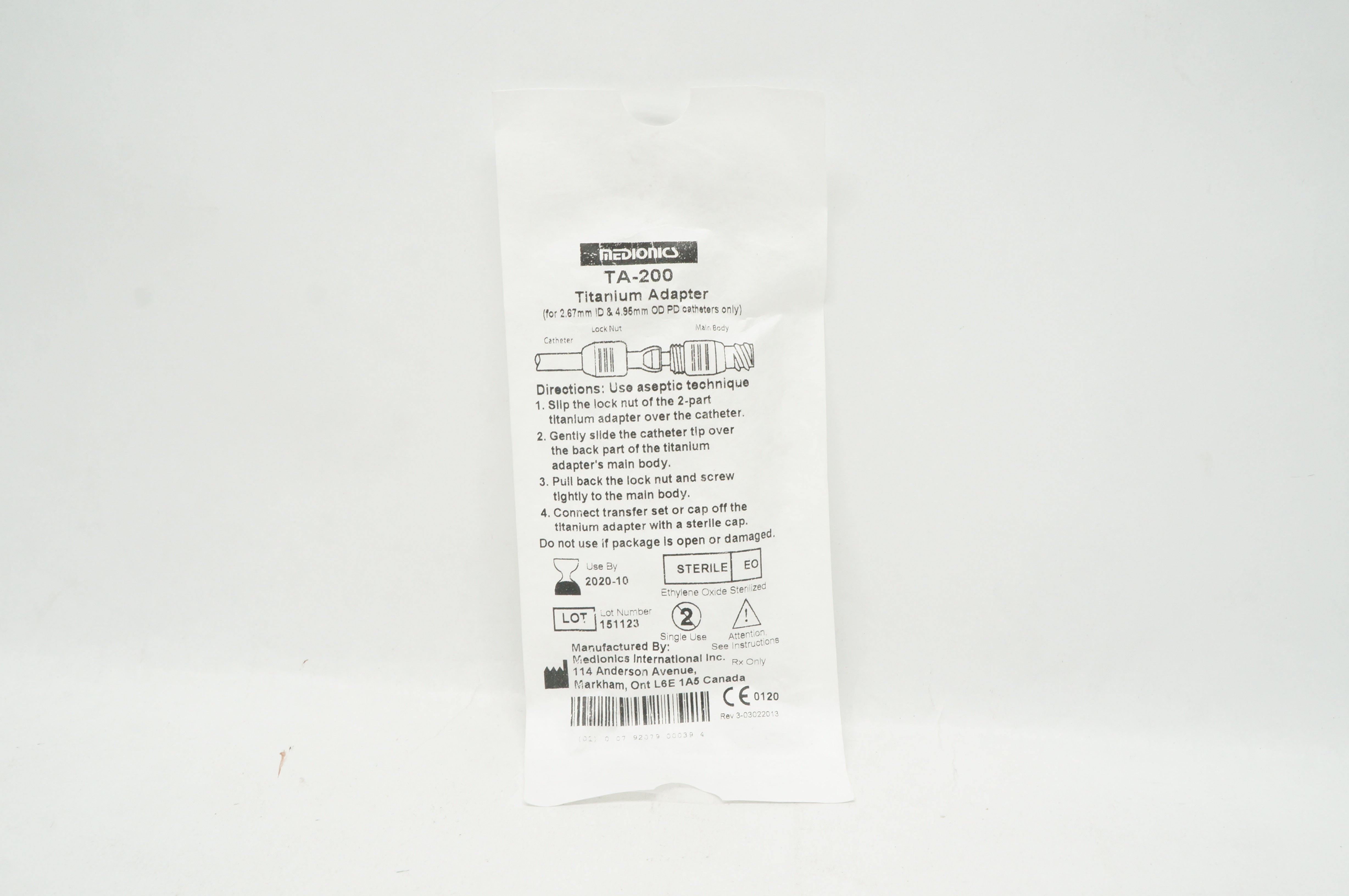 Medionics TA-200 Titanium Adapter, Sterile (x)