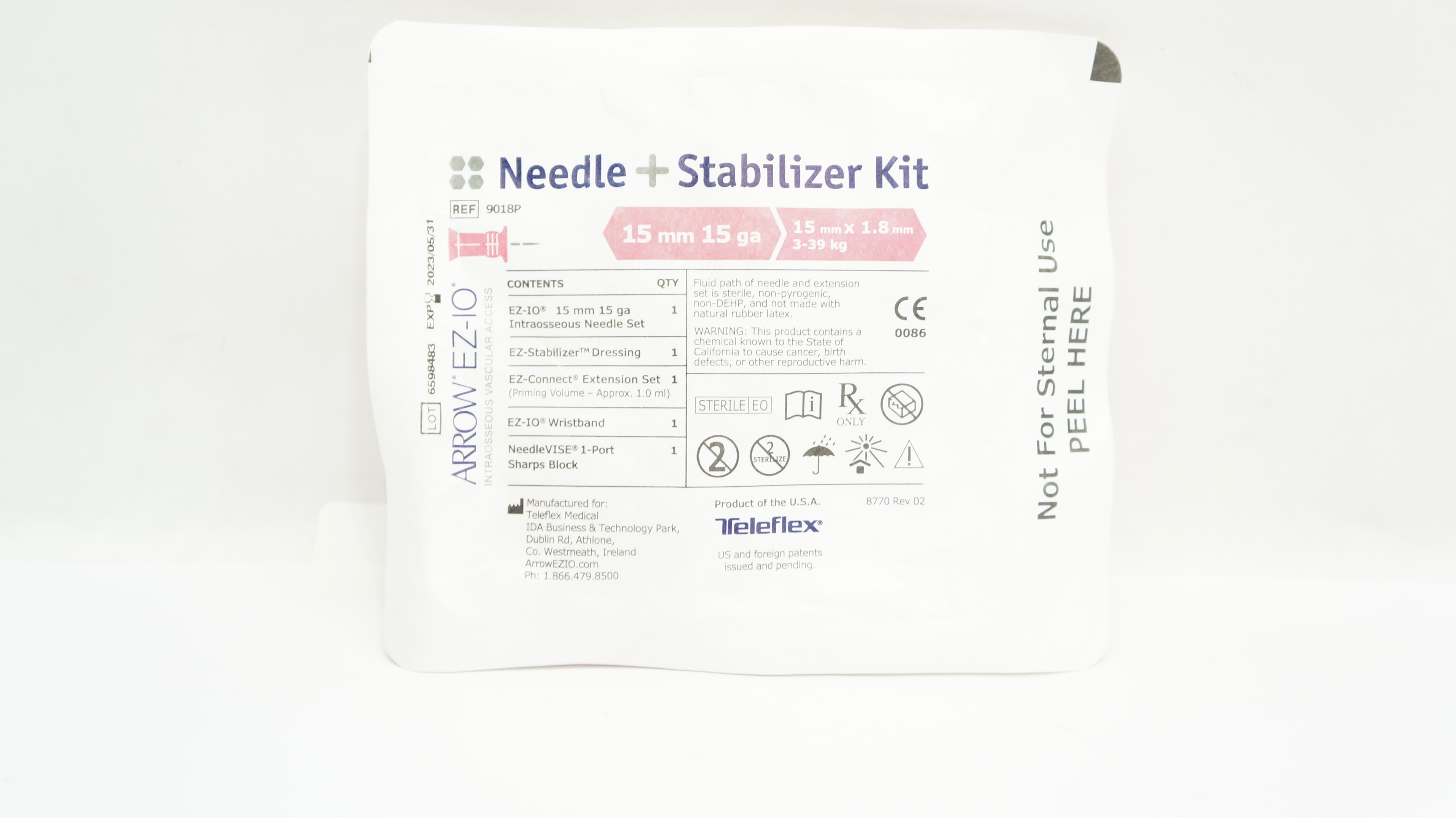 Teleflex 9018P Arrow EZ-IO Ndle + Stabilizer Kit 15mm x 15Ga, 3-39kg (x)