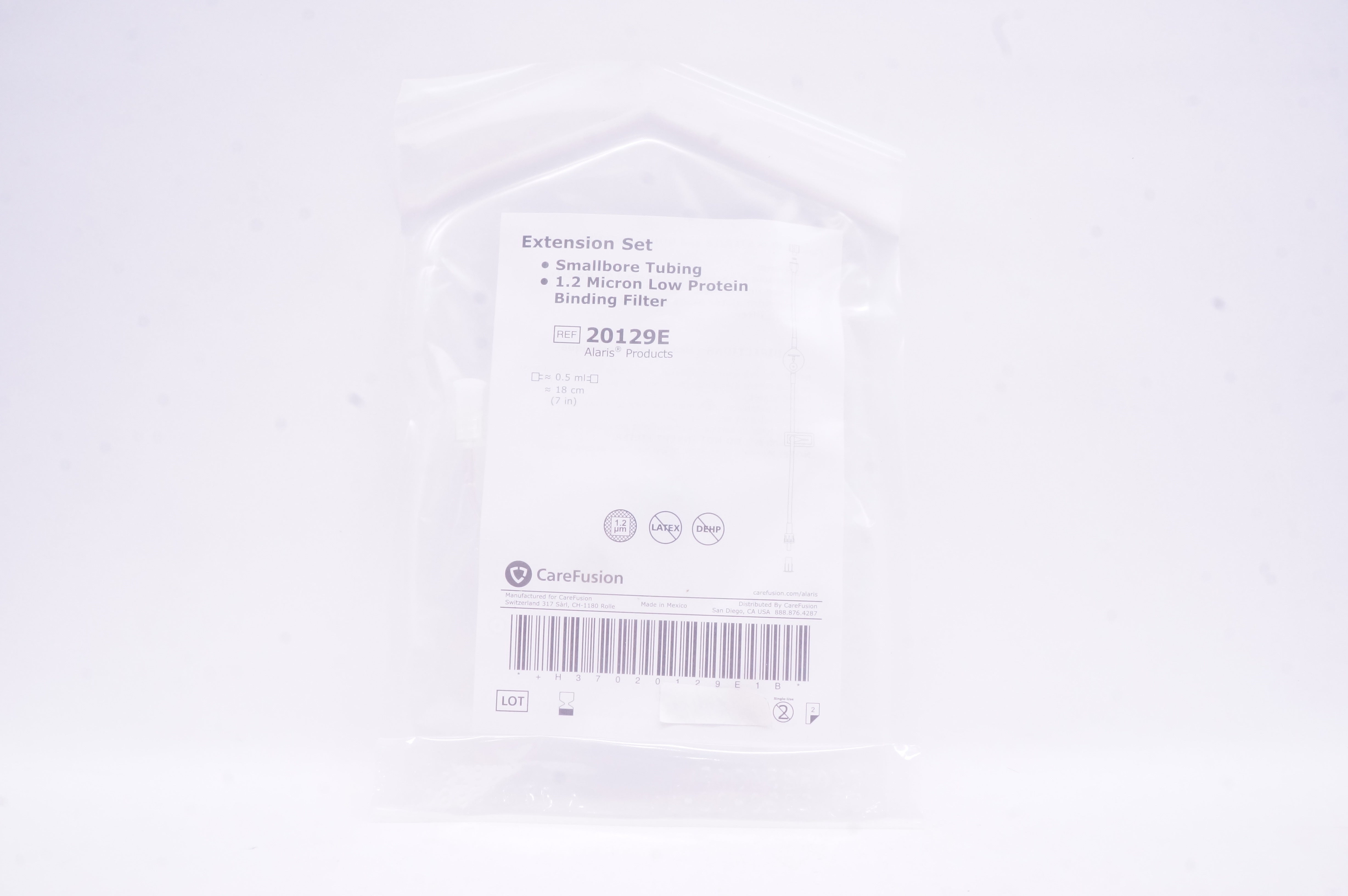 CareFusion 20129E Alaris Extension Set 0.5ml, 7inch (x)