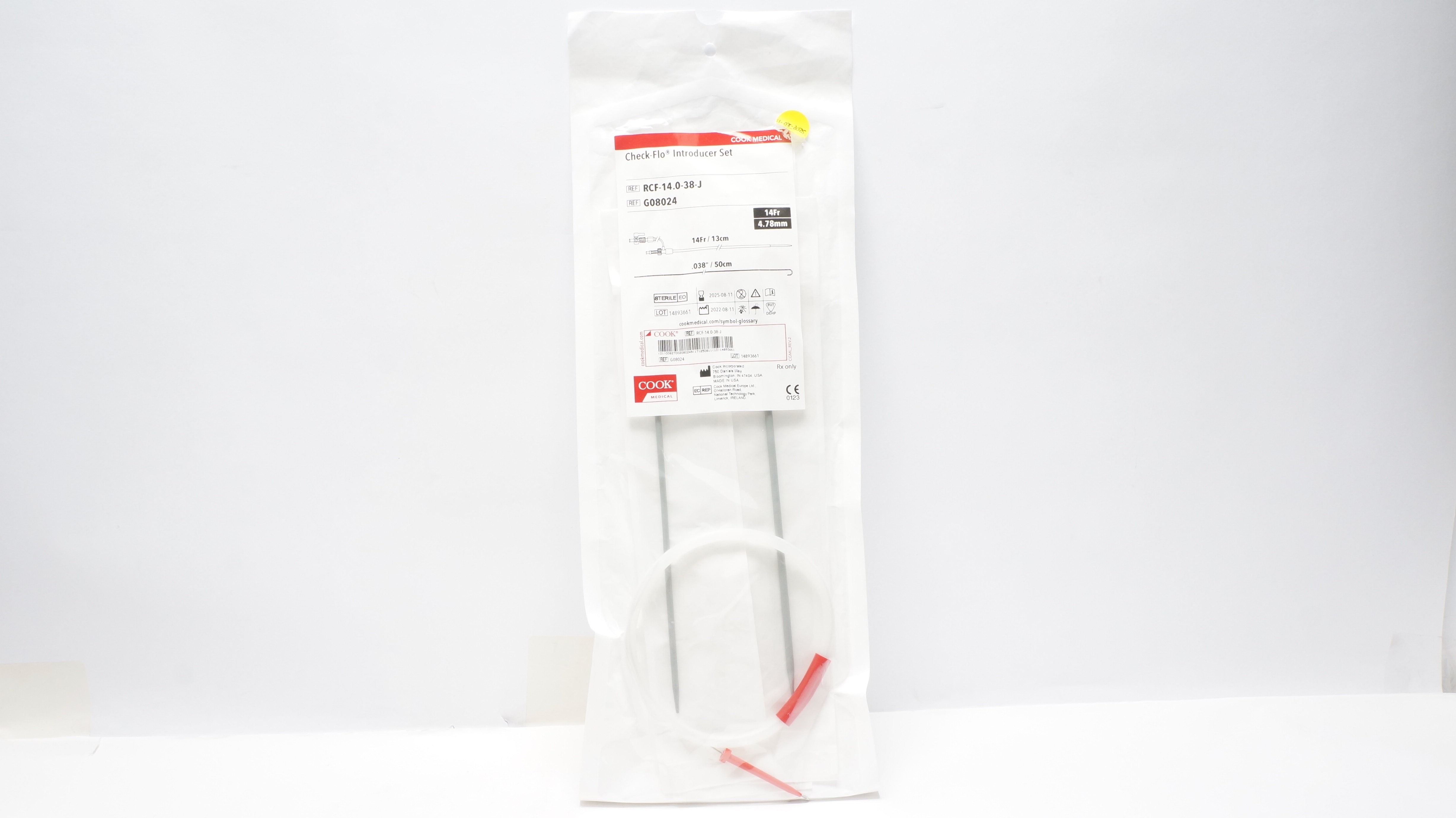 Cook Medical G08024 Check-Flo Introducer Set 14Fr. x 13cm