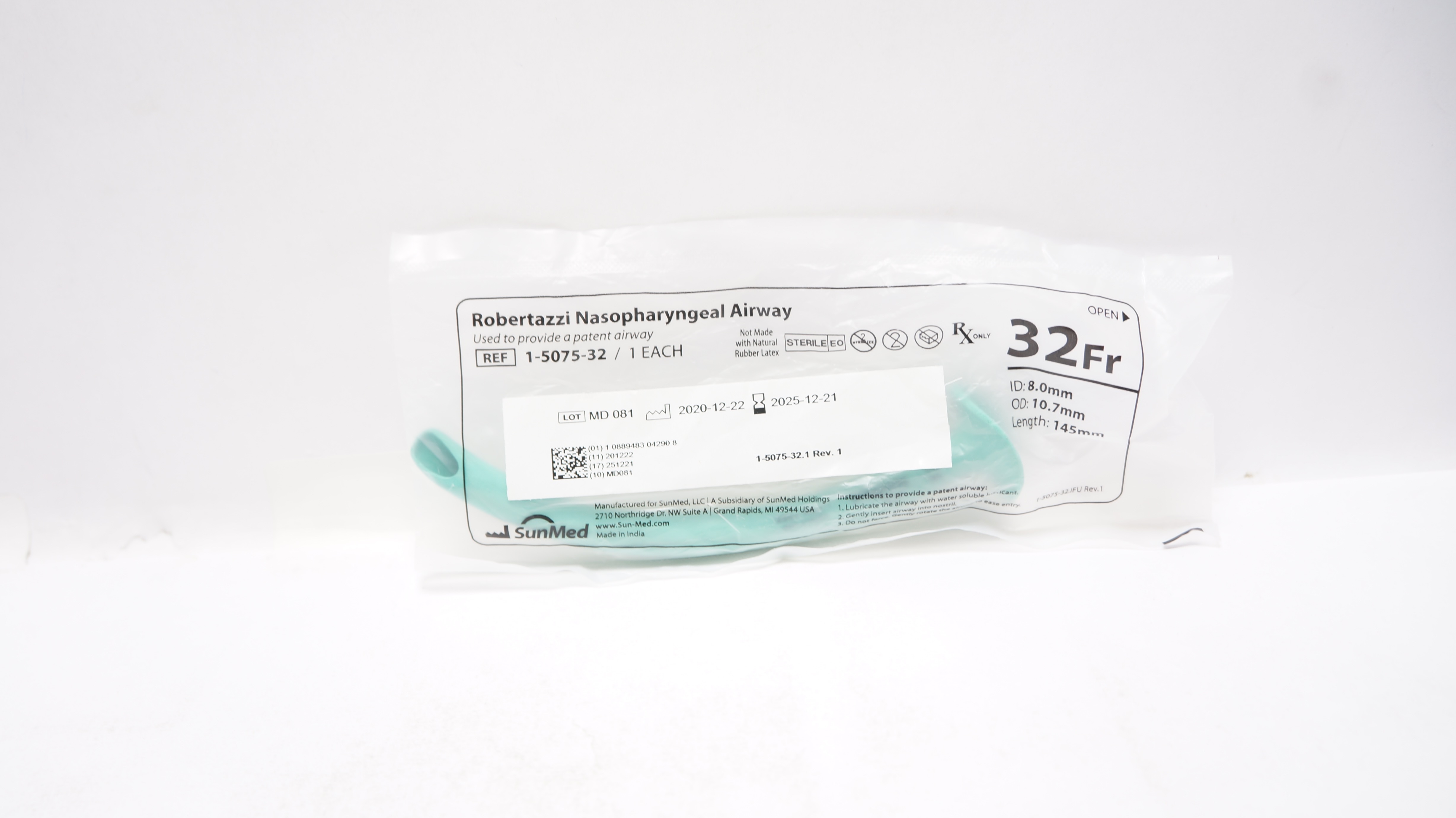 SunMed 1-5075-32 Robertazzi Nasopharyngeal Airway 32Fr.