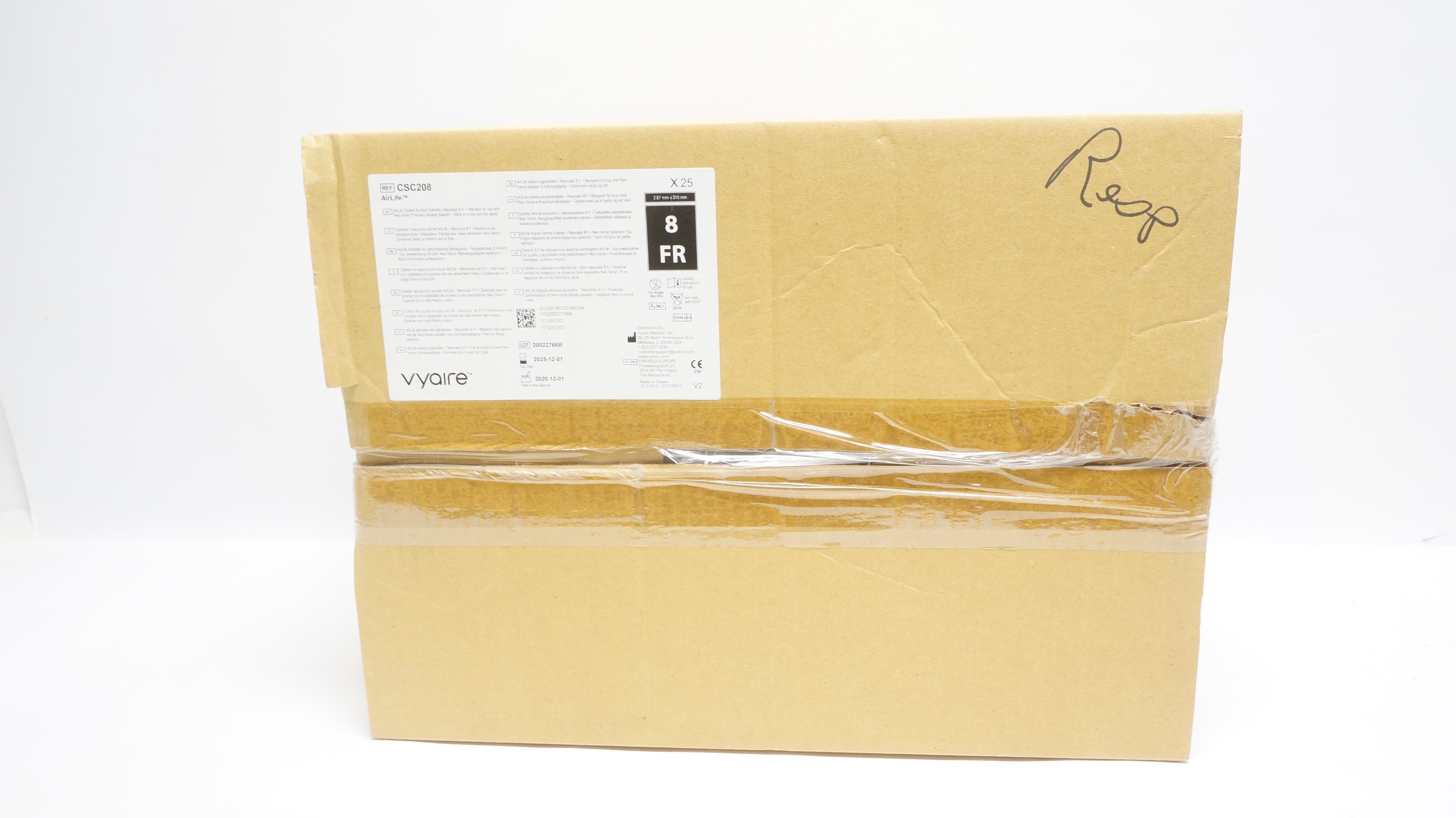 Vyaire CSC208 AirLife Neonatal Closed Suction Cath. 8Fr - Box of 25 (x)