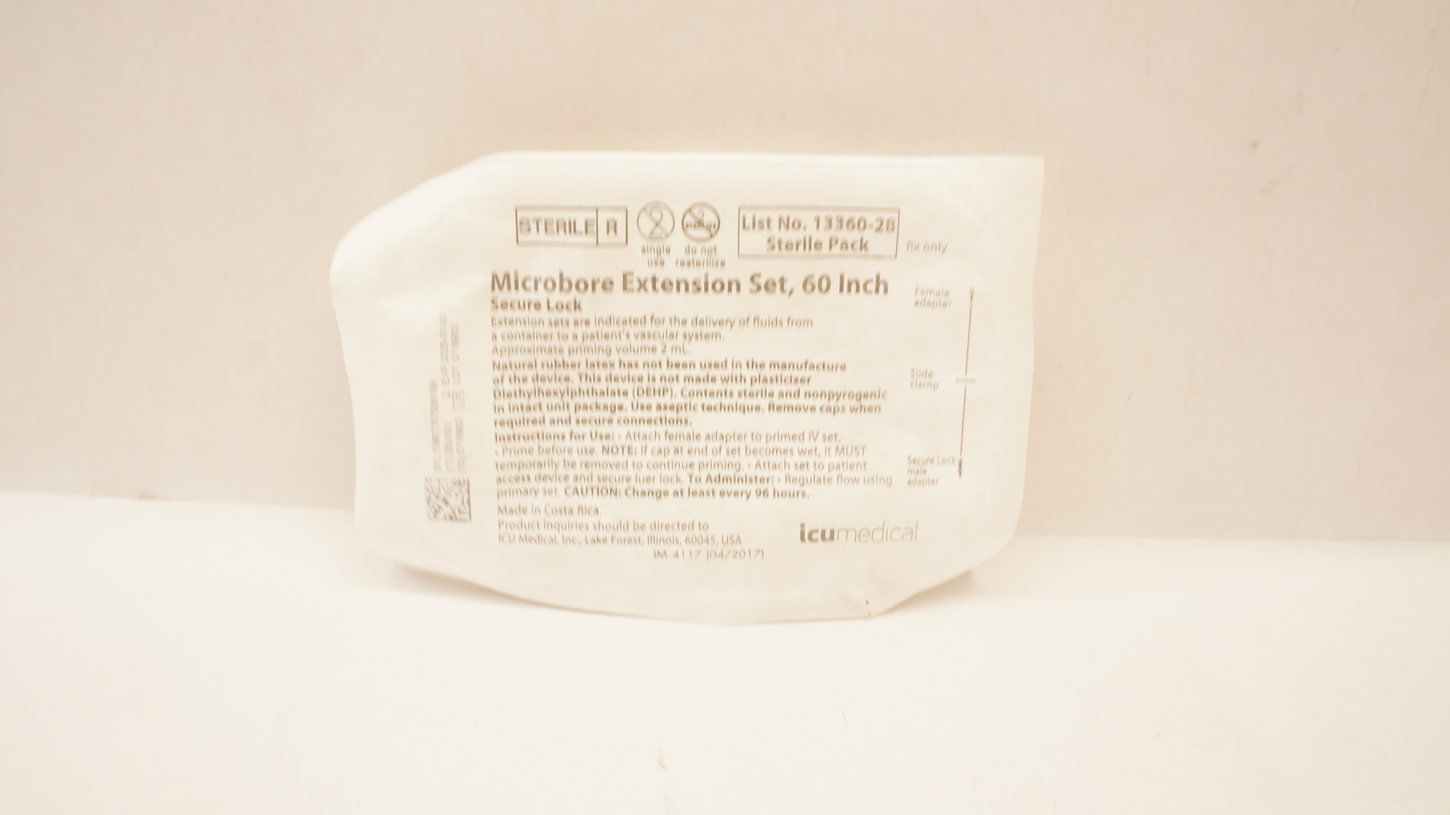ICU Medical 13360-28 Microbore  Extension Set 60inch Secure Lock