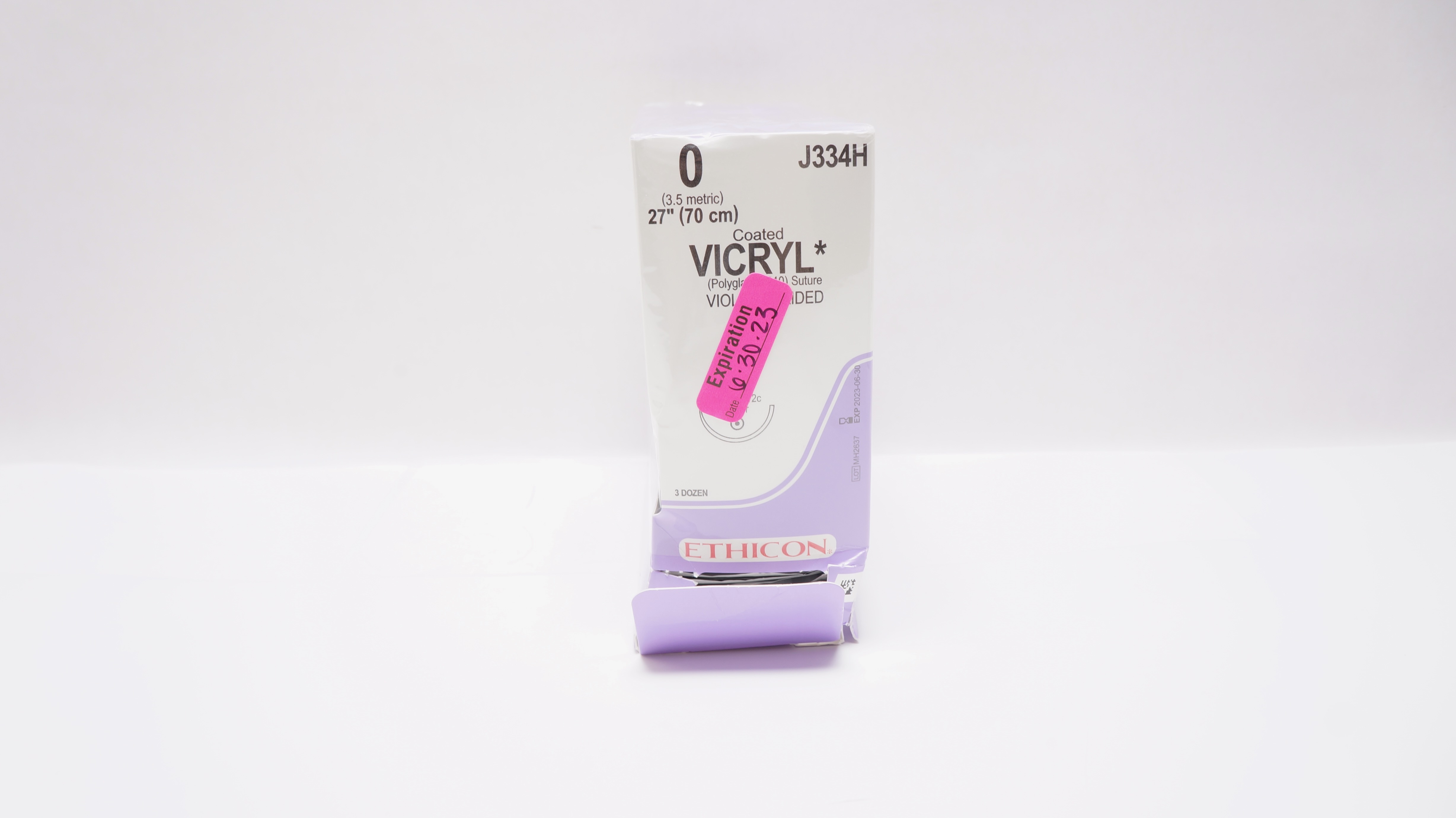 Ethicon J334H 0 Coated VICRYL Stre CT-2 26mm 1/2c Taper, 27 inch (x) - Box of 29