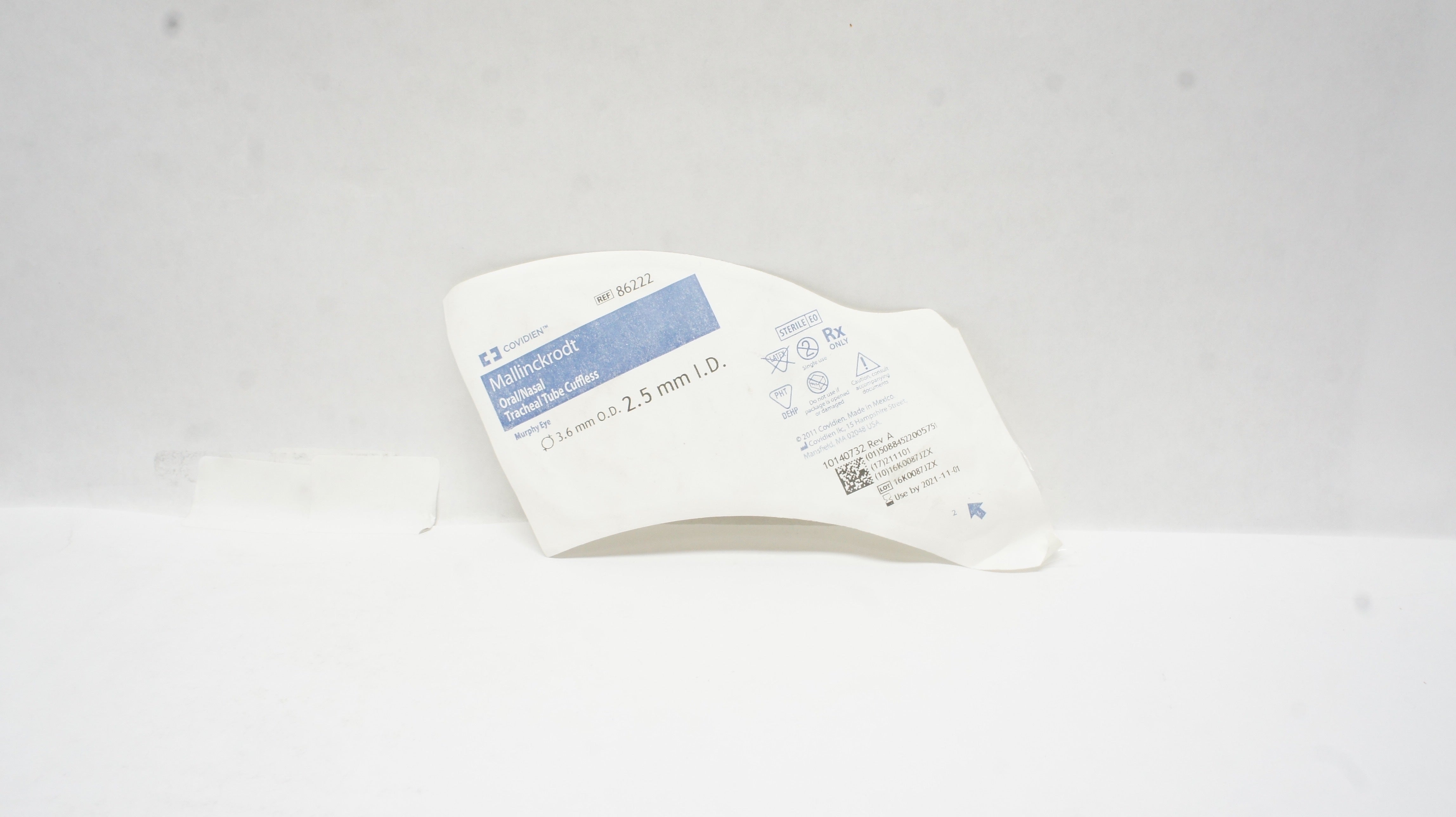 Covidien 86222 Mallinckrodt Oral/Nasal Tracheal Tube Cuffless 2.5mm x 3.6mm (x)