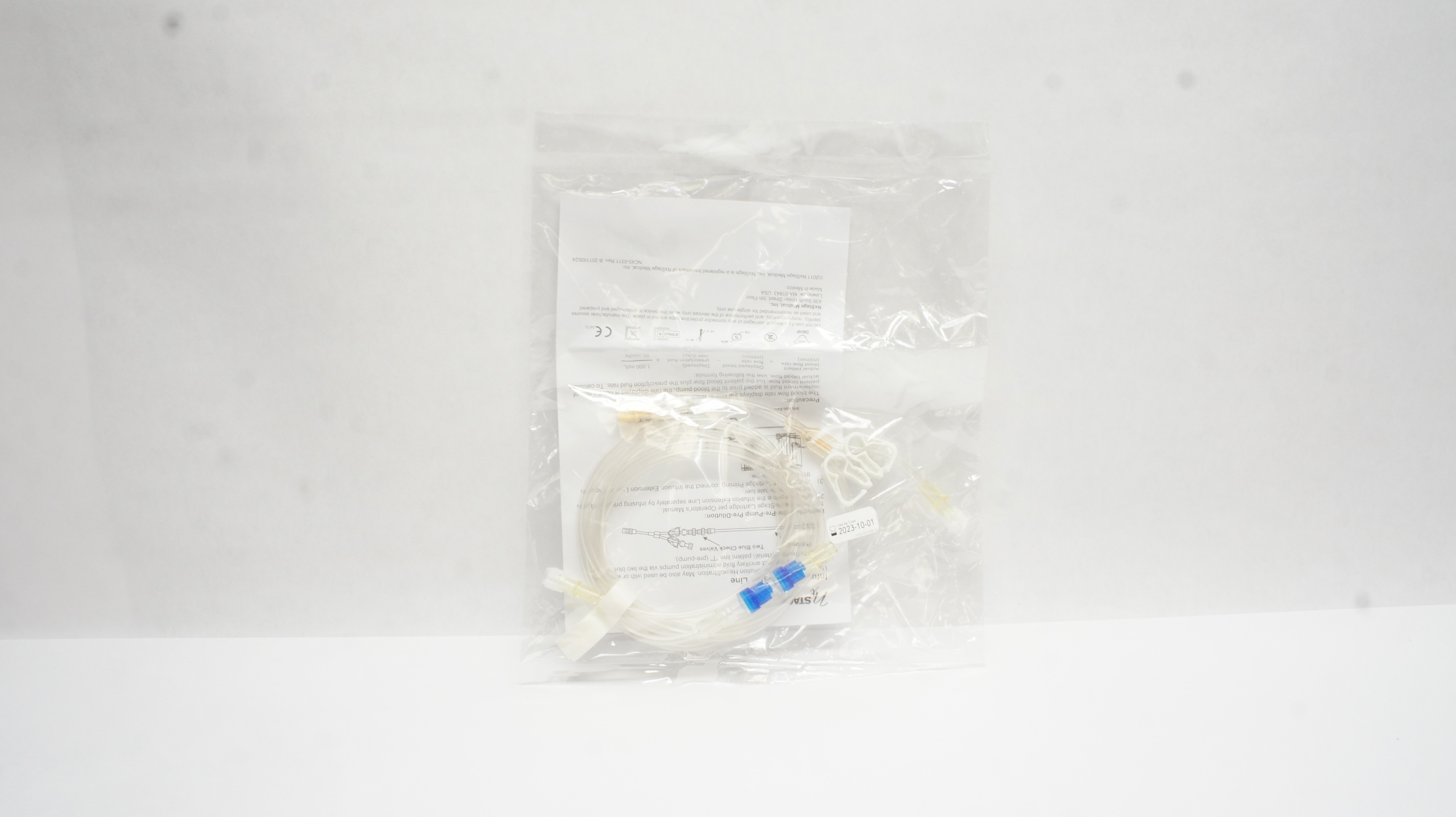 NxStage Infusion Extension Line 195cm 2 Blue Check Valves