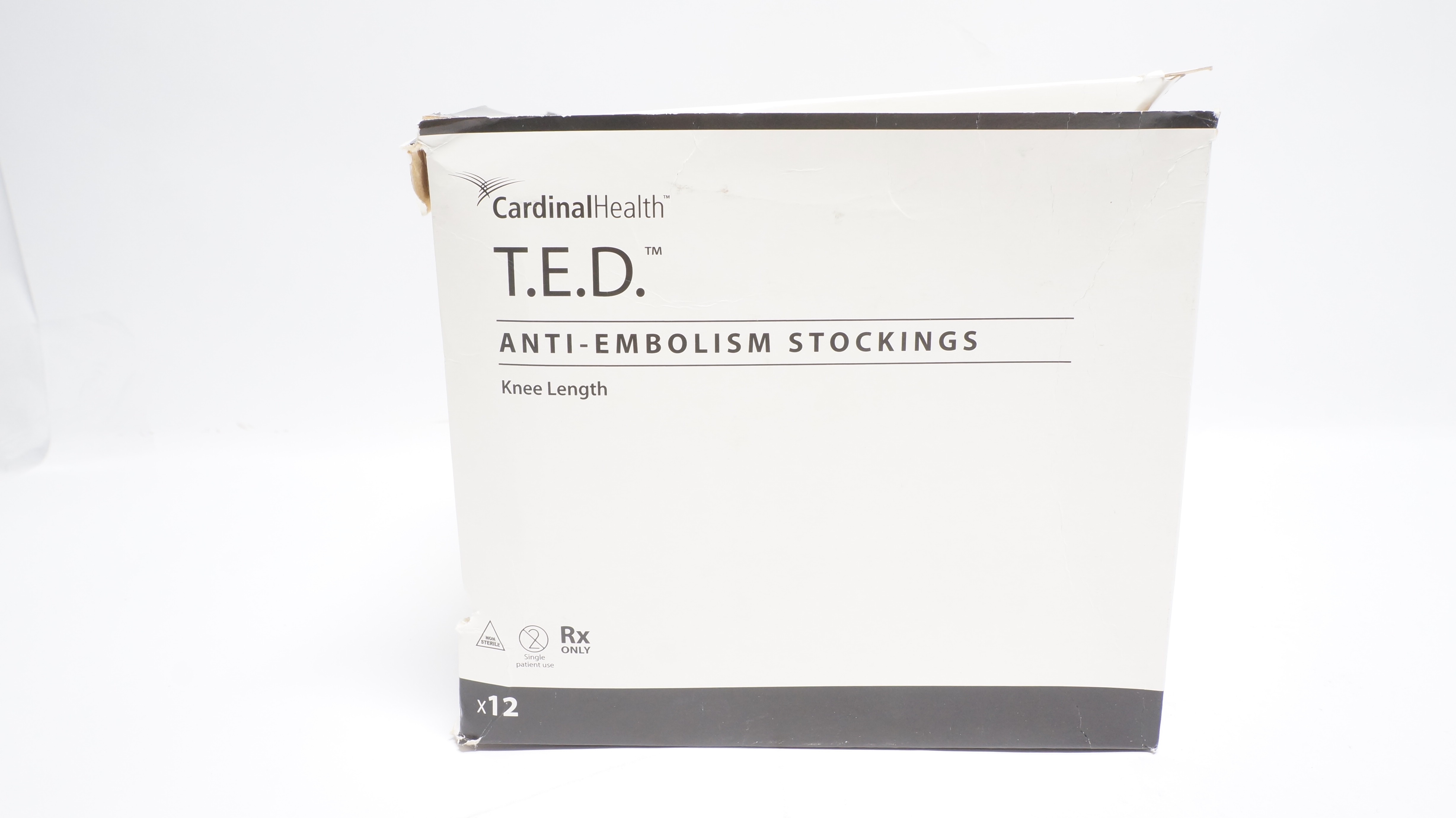 Cardinal Health 7339 T.E.D. Anti-Embolism Stockings Knee Small, Long - Box of 12
