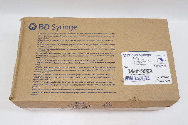 BD 309647 Slip Tip Syringe 5ml - Box of 125