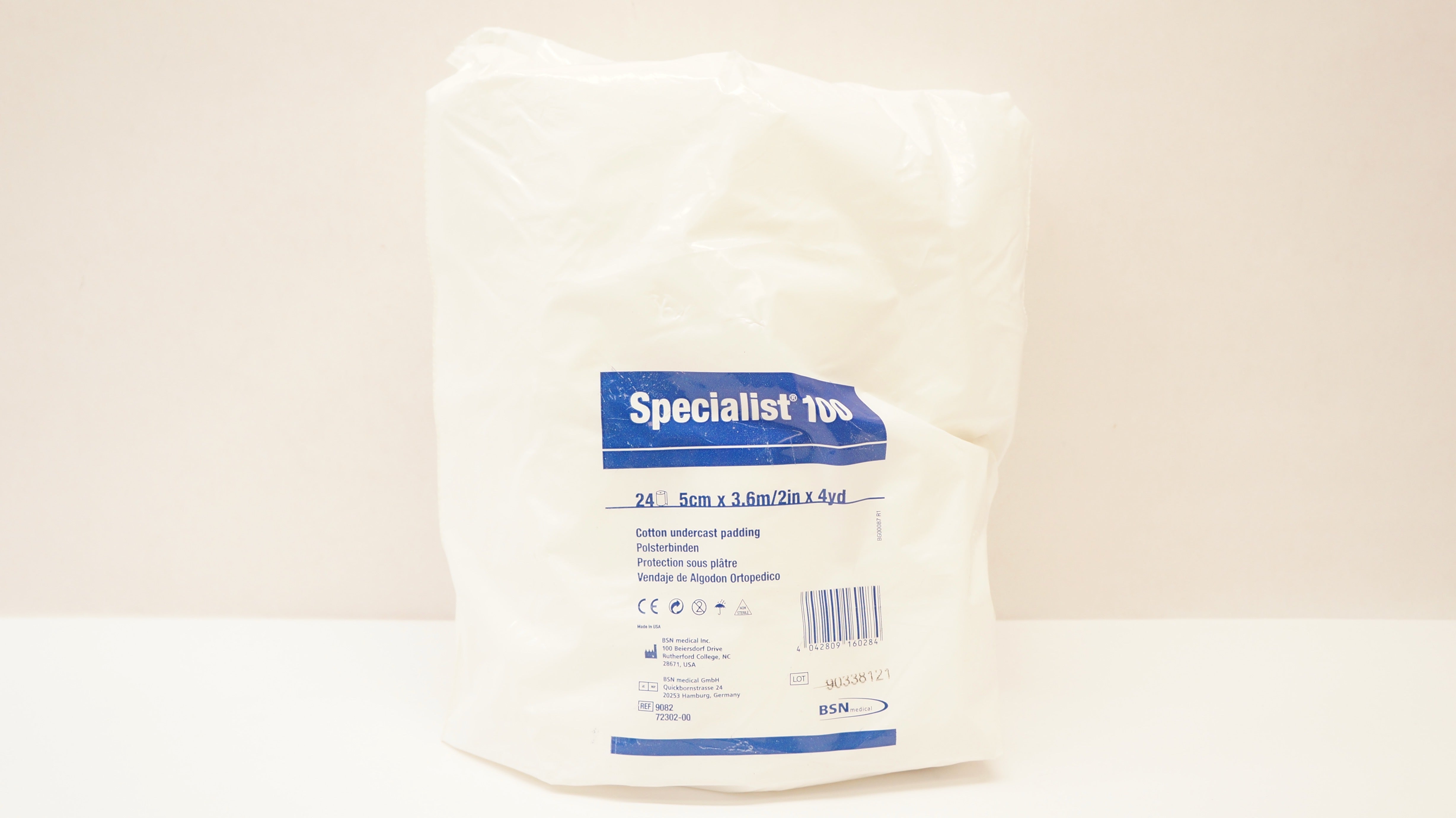 BSN Medical 72302-00/9082 Cotton Undercast Padding 2inch x 4yd - Pack of 24