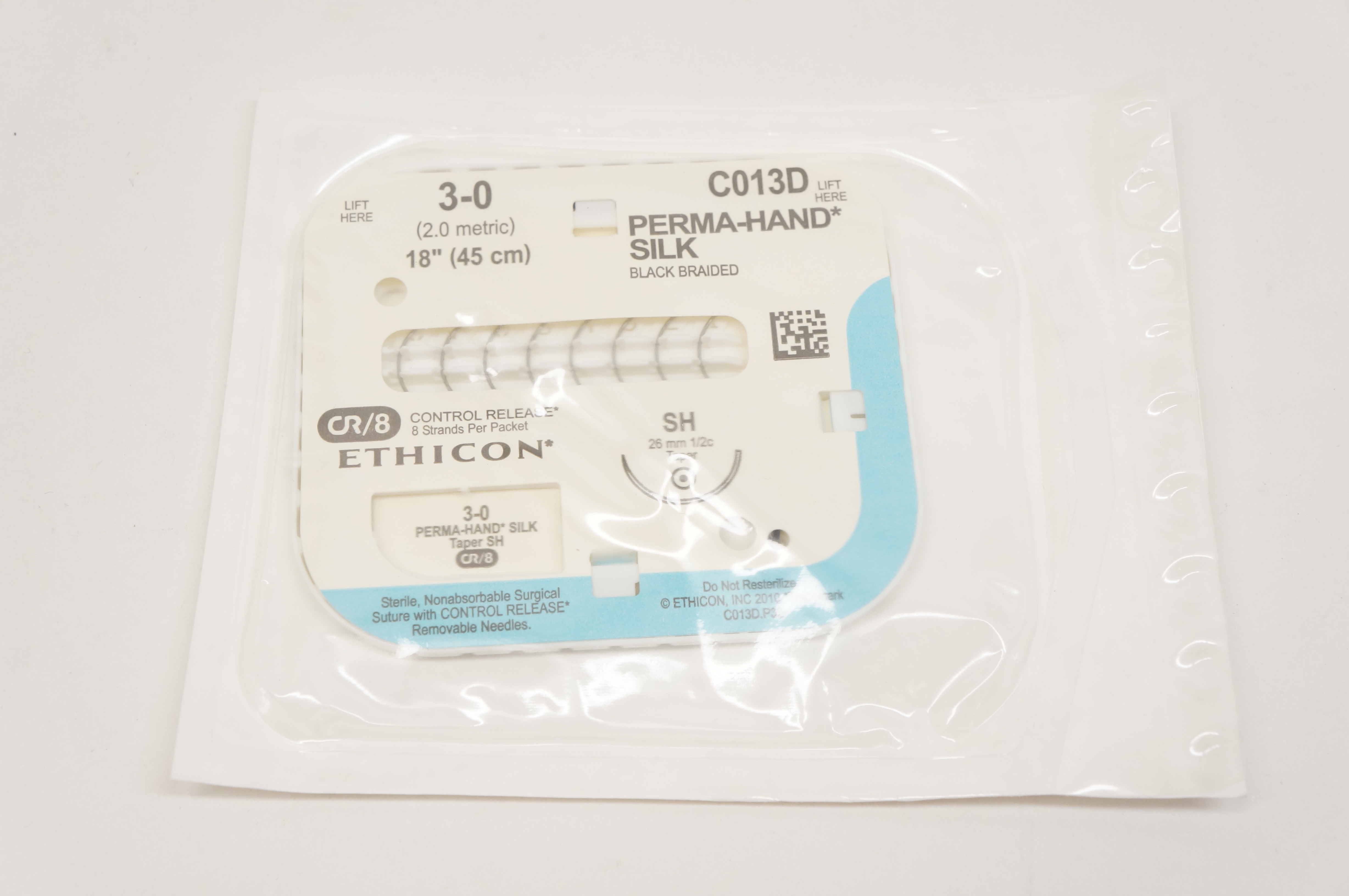 Ethicon C013D 3-0 PERMA-HAND SILK, Sh, 26mm 1/2c Taper, 18inch