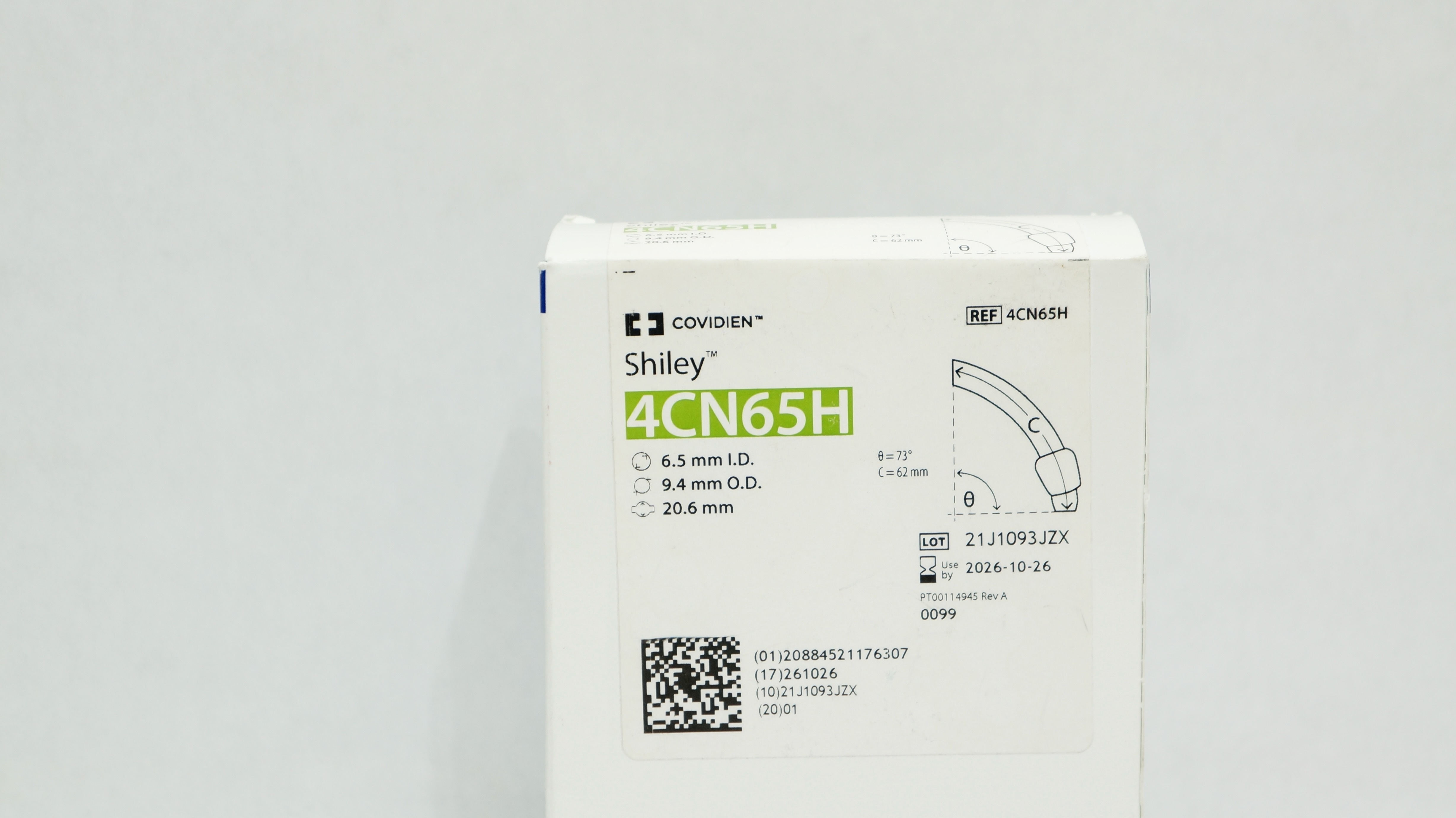 Covidien 4CN65H Shiley Adult Flexible Tracheostomy Tube 6.5ID x