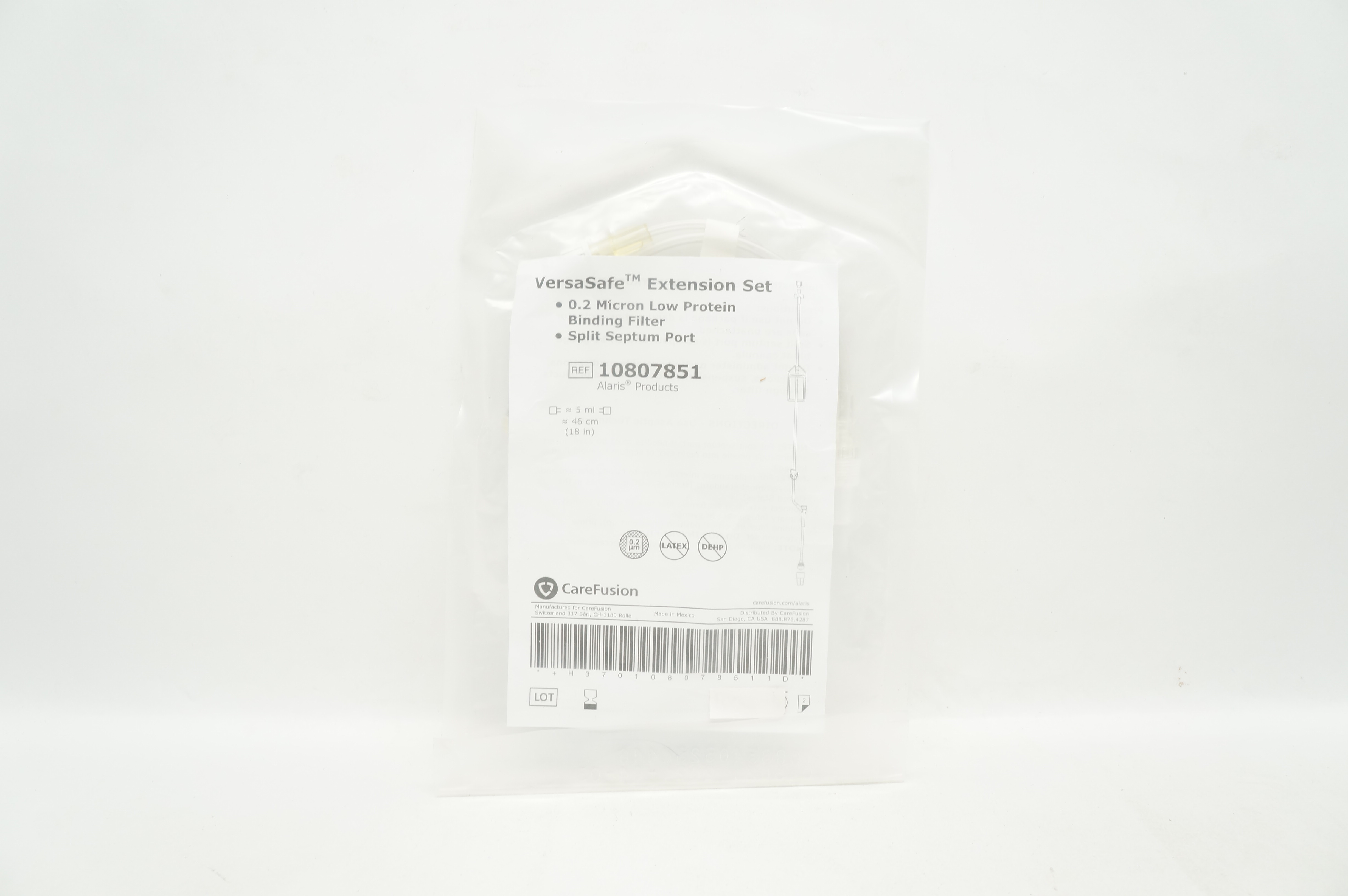 BD 10807851 Alaris Products VersaSafe Extension Set, 5ml x 18inch