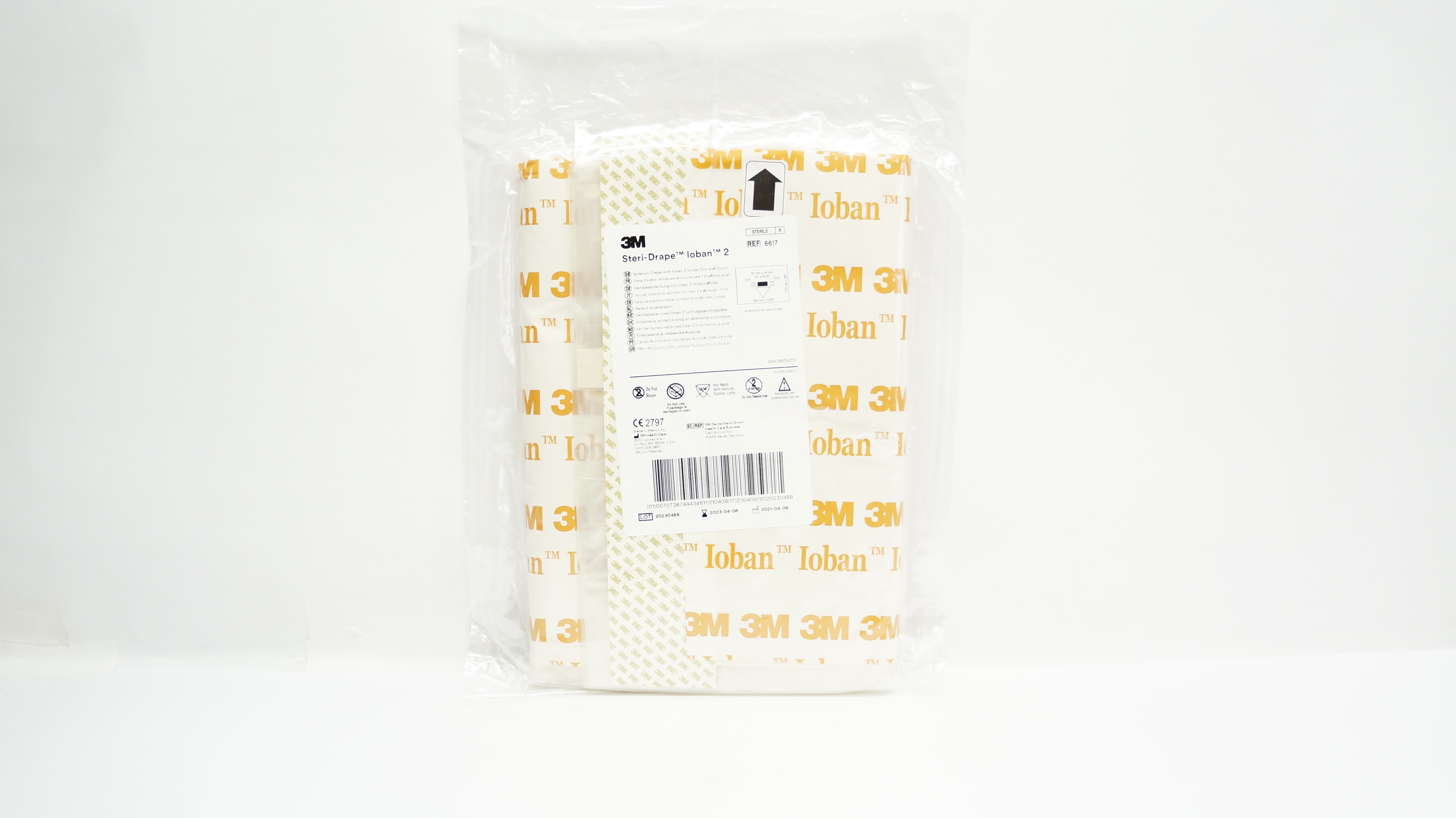 3M 6617 Steri-Drape Isolation Drape w/Loban 2 Incise Film&Pouch 19 x 9.37inch (x)