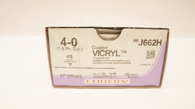 Ethicon J662H 4-0 Vicryl Coated Stre KS 60mm 27inch - Box of 36