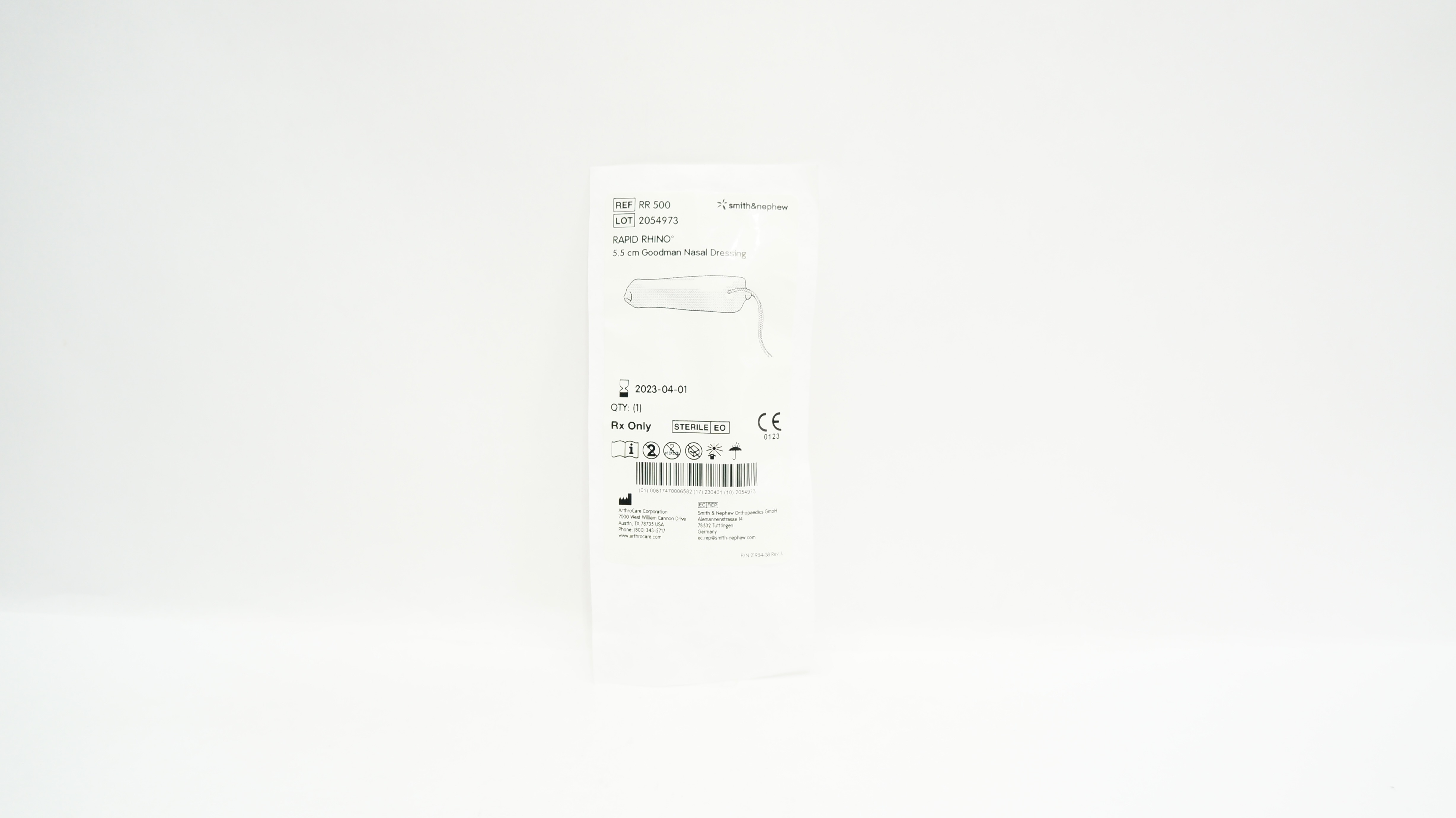 Smith&Nephew RR500 ArthroCare Rapid Rhino Goodman Nasal Dressing 5.5cm (x)