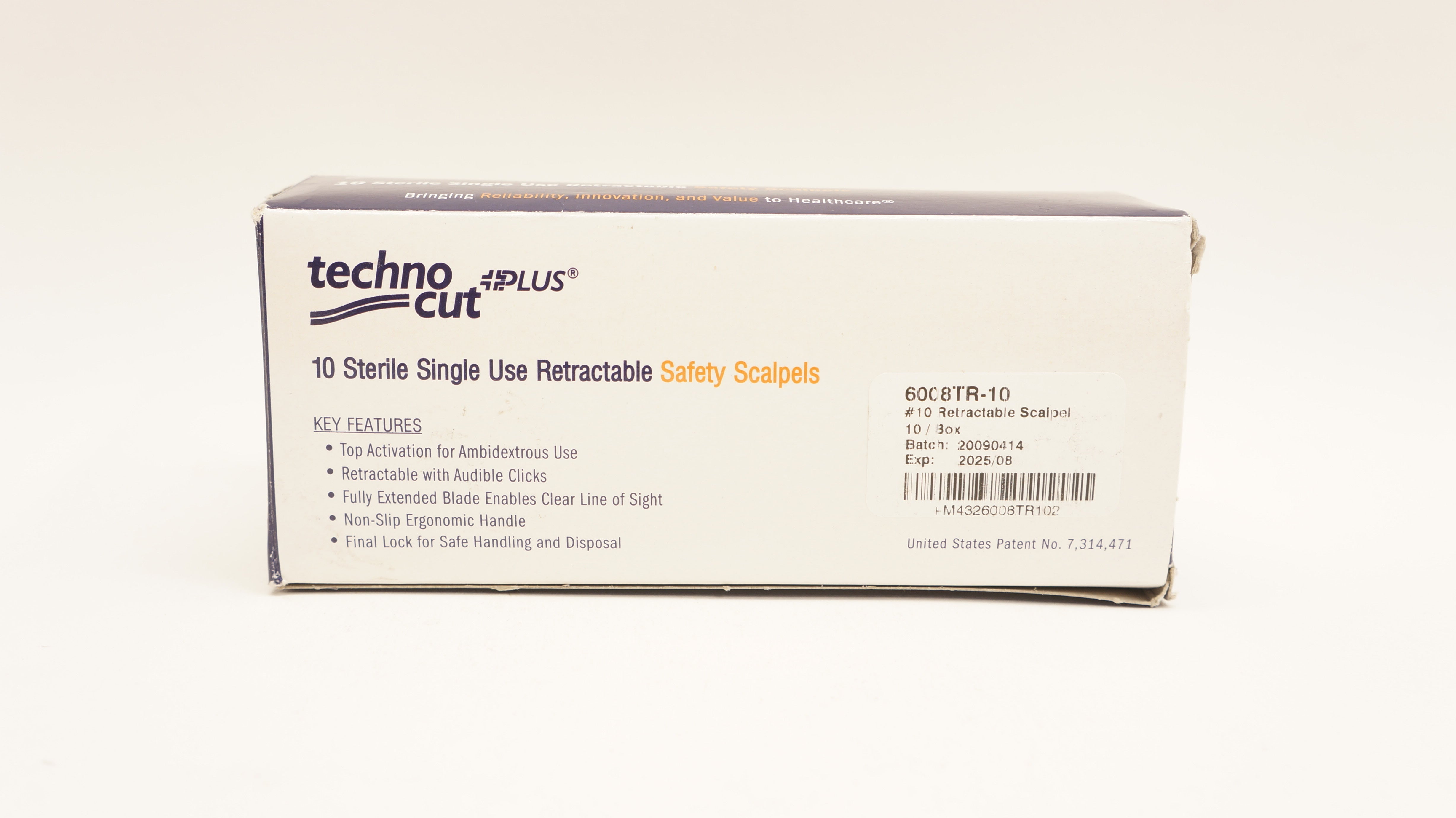 MYCO Medical 6008TR-10 Single Use Retractable Safety Scalpel  #10 - Box of 10