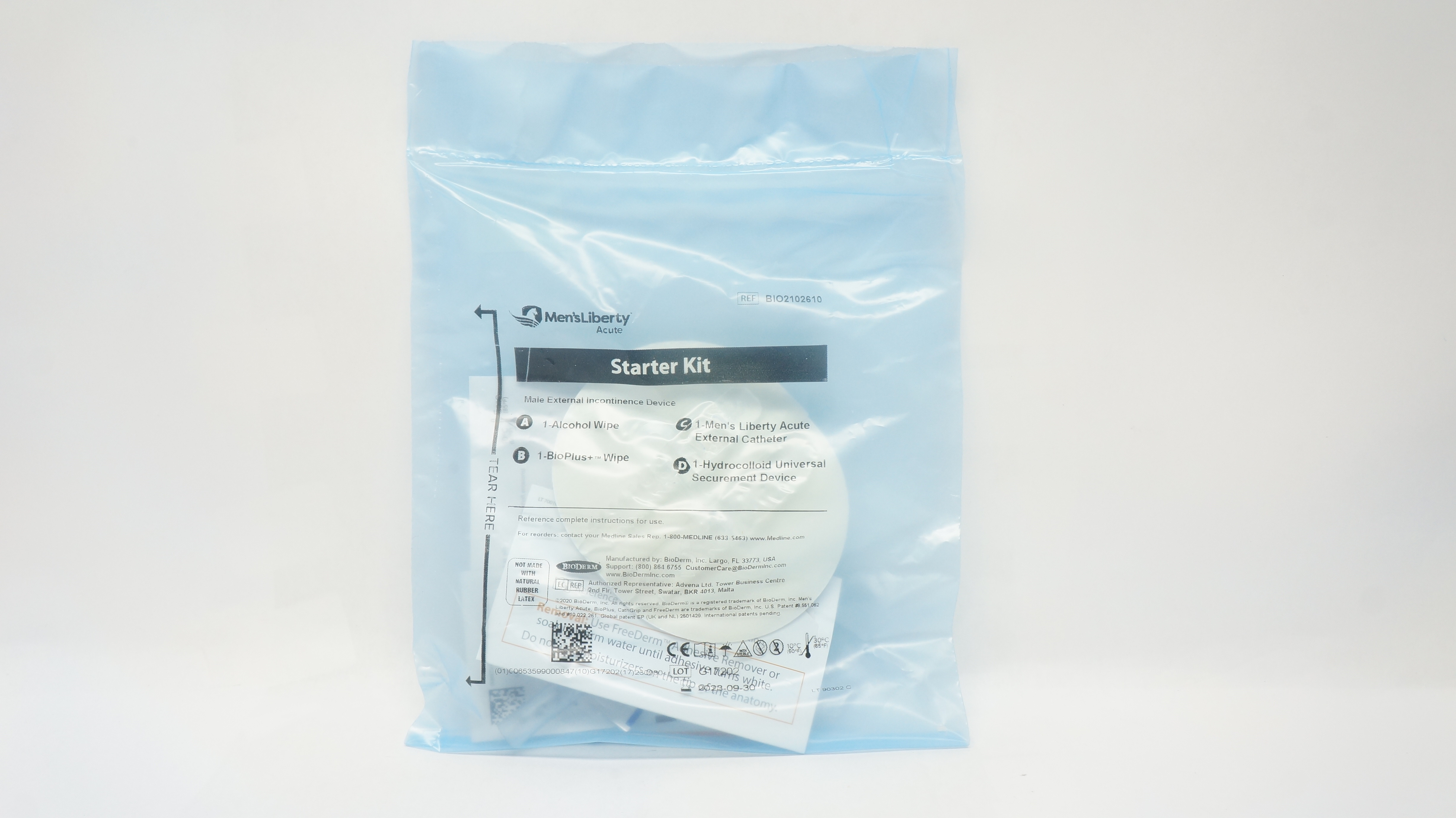 BioDerm BIO2102610 Men'sLiberty Hydrocolloid External Device Starter Kit