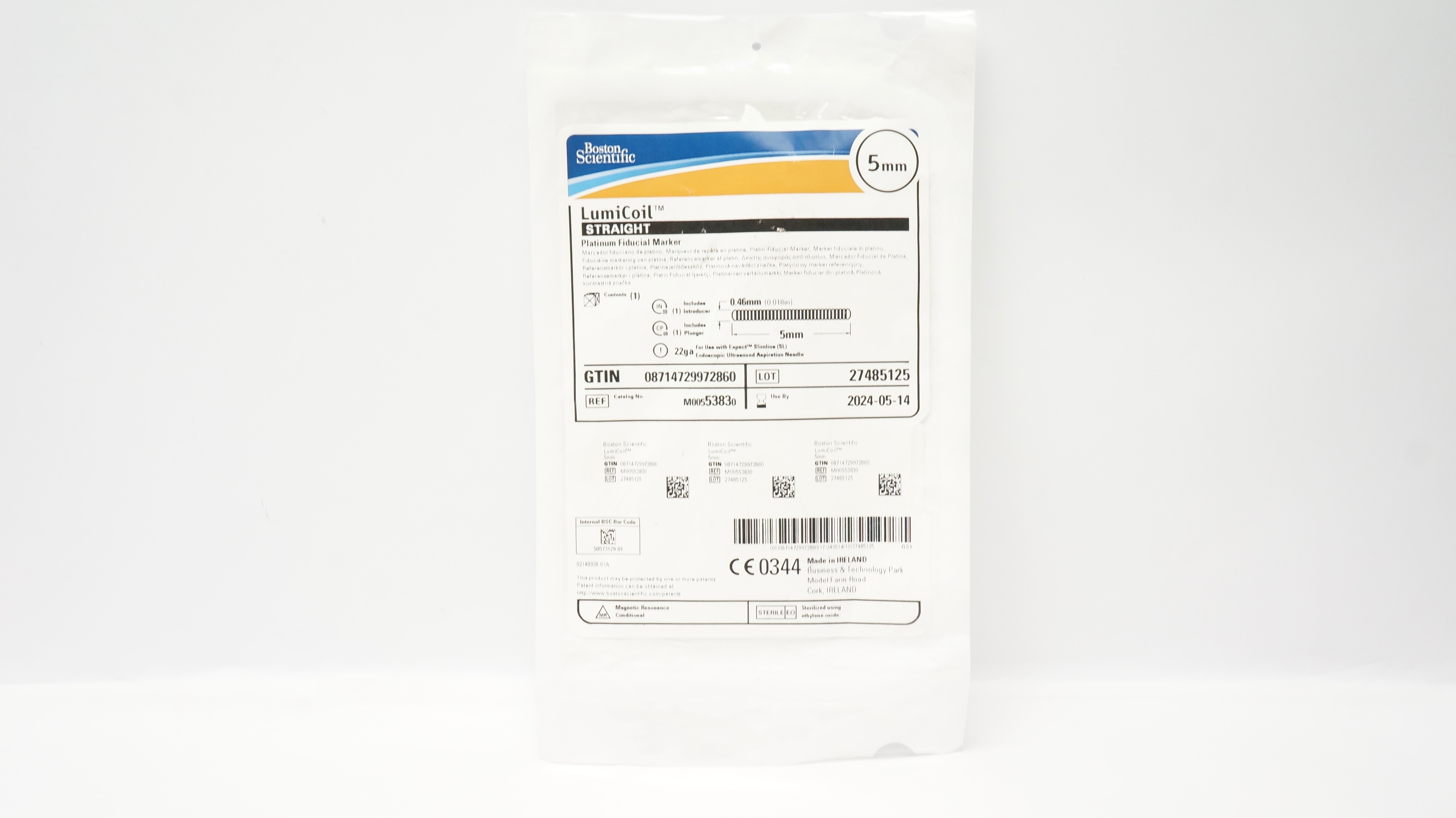 Boston Scientific M00553830 LumiCoil Straight Platinum Fiducial Marker 5mm (x)
