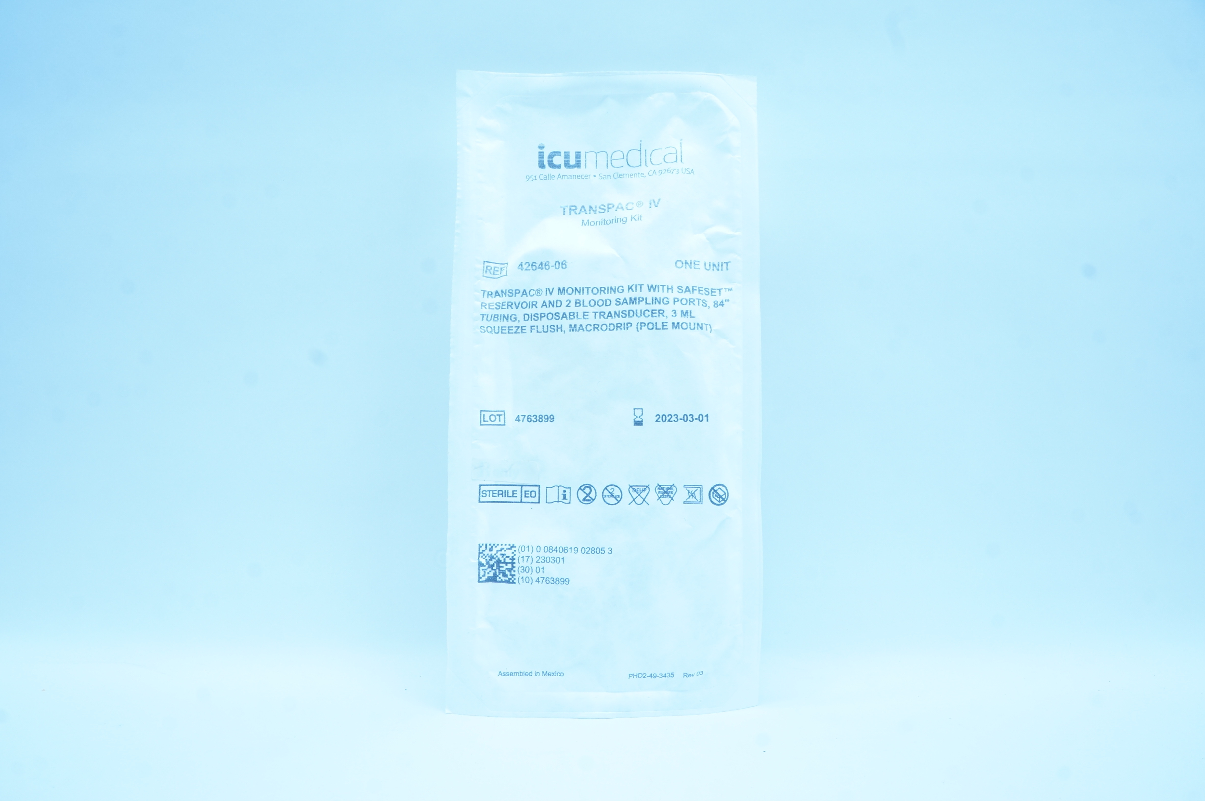 ICU Medical 42646-06 Transpac IV Monitoring Kit