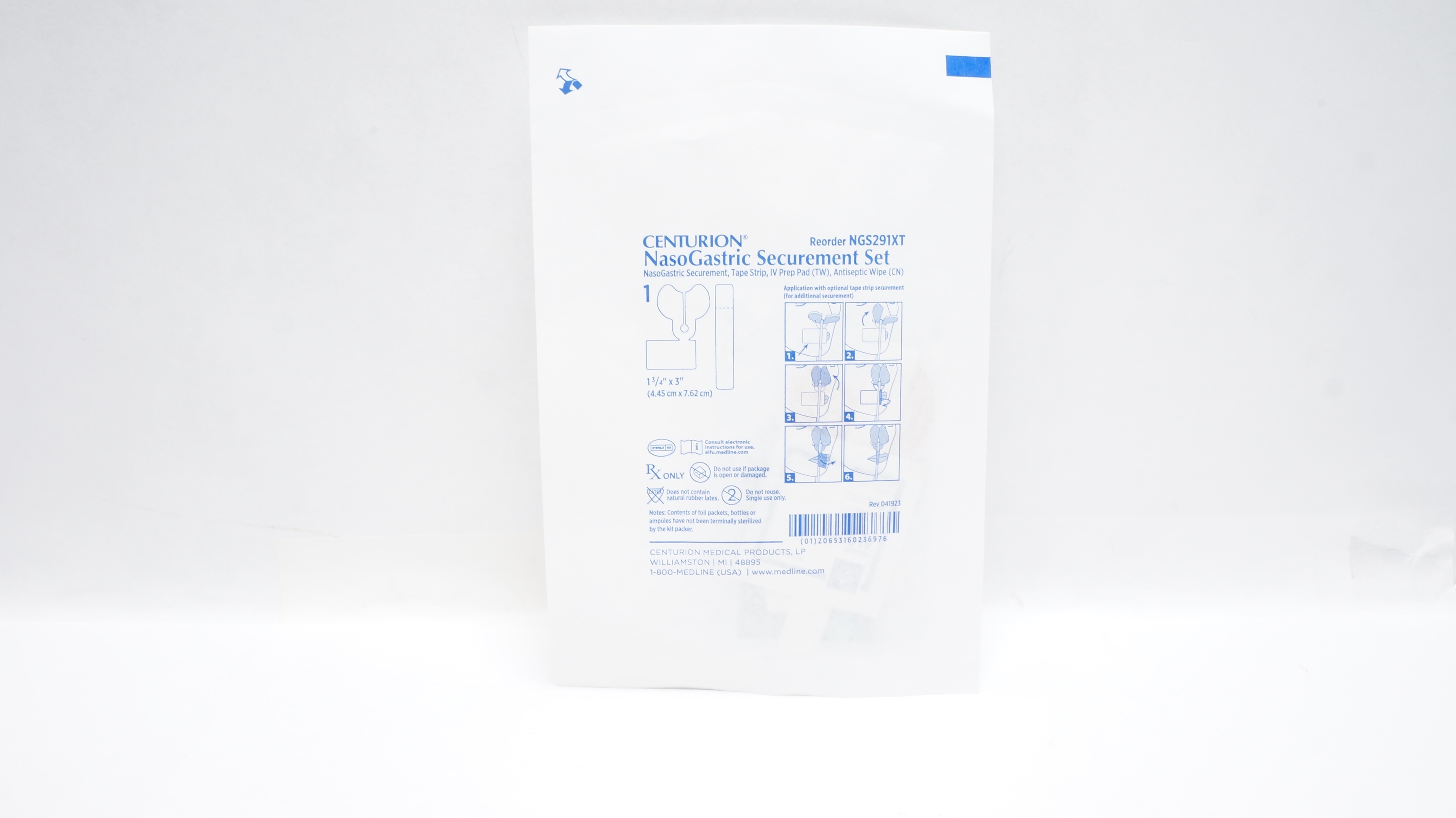 Centurion NGS291XT NasoGastric Securement Set 1-3/4inch x 3inch