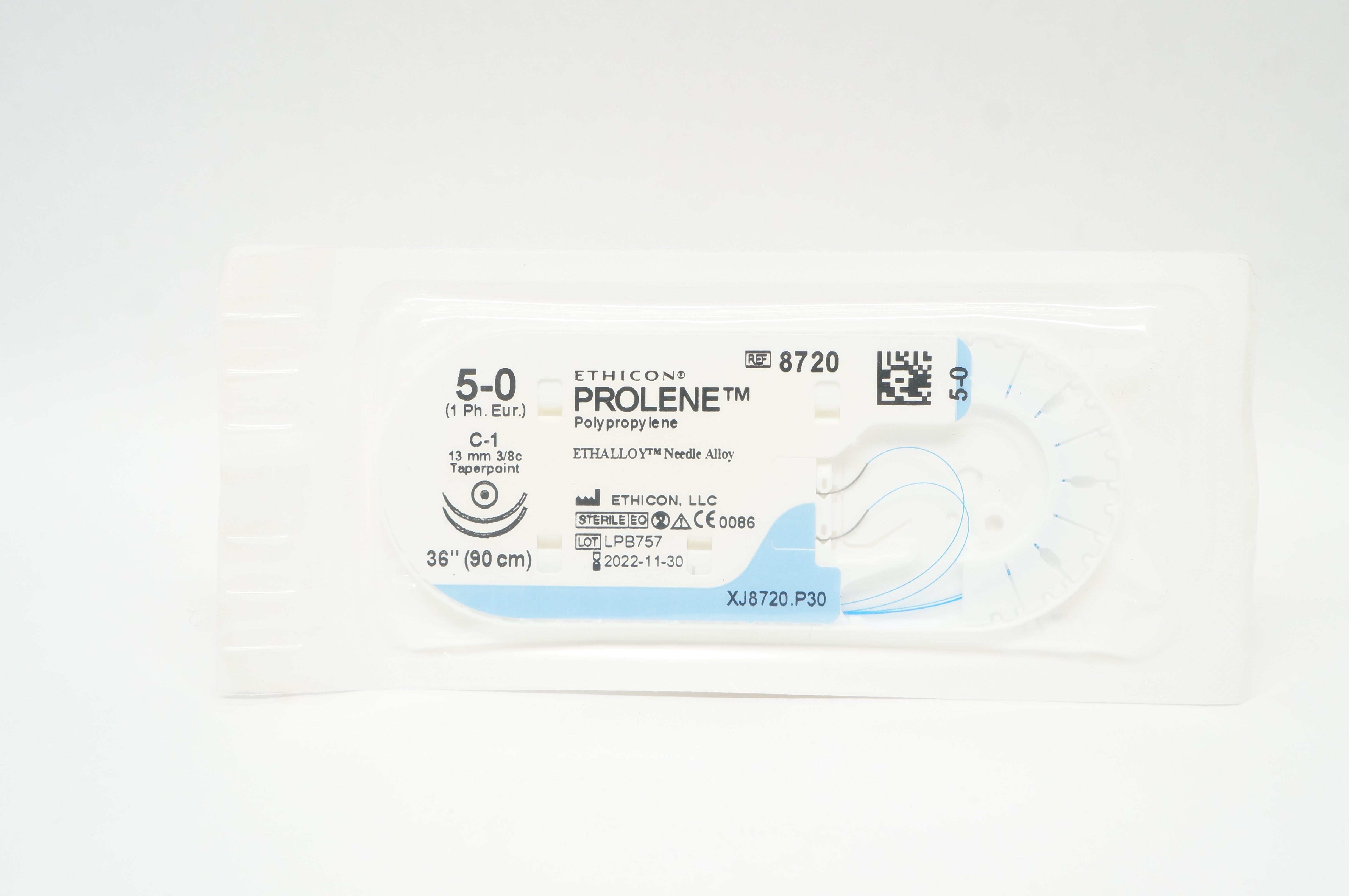 Ethicon 8720 5-0 PROLENE C-1 13mm 3/8c Taperpoint, 36inch