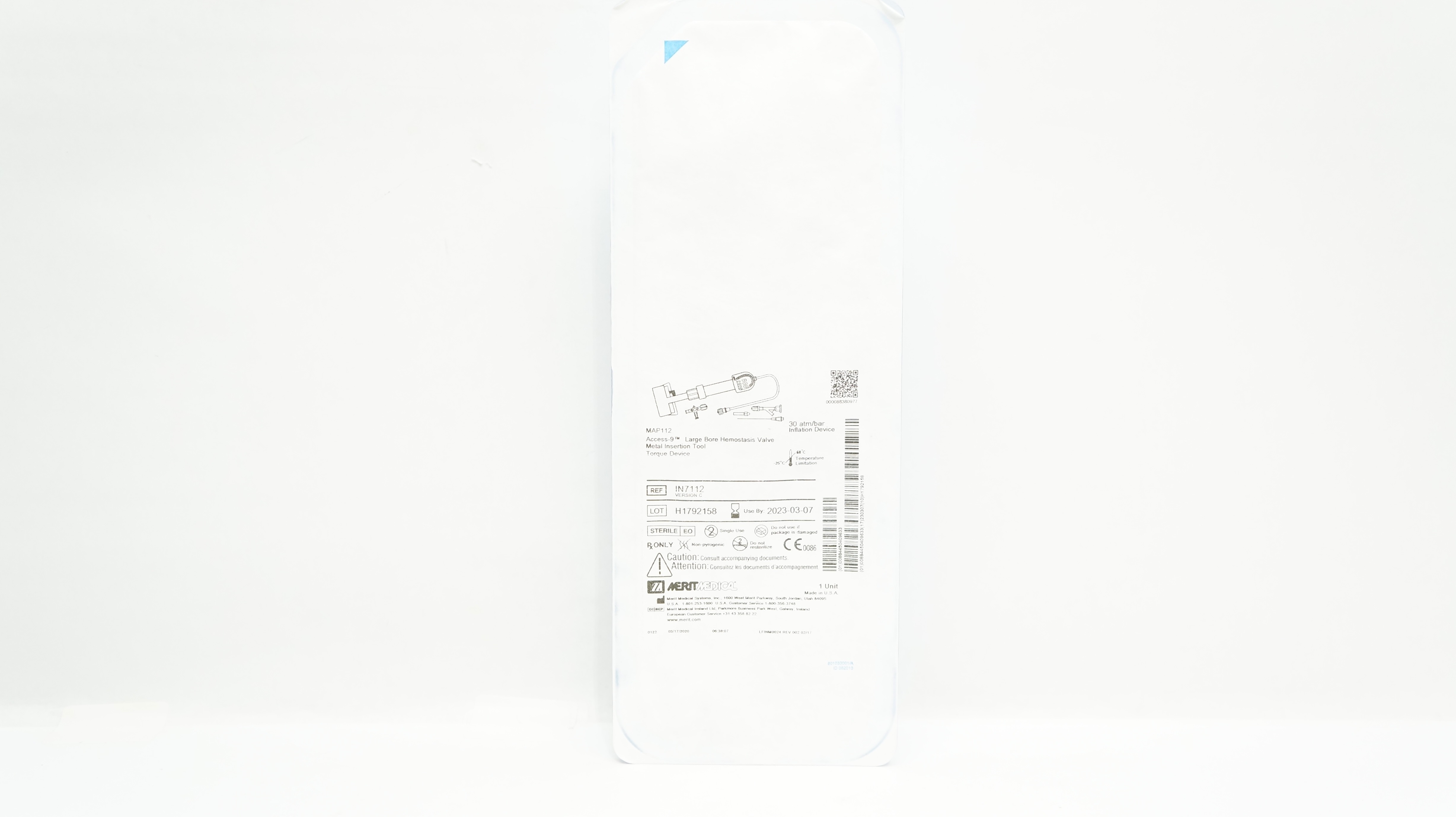 Merit Medical IN7112 MAP112 Access-9 Large Bore Hemostasis Valve (x)