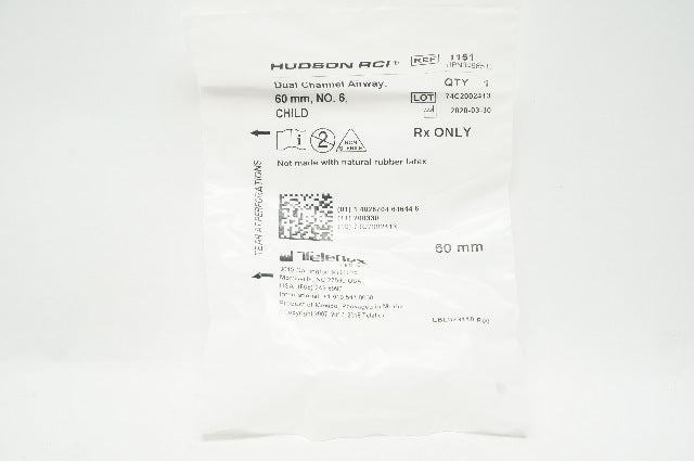 Teleflex 1151 Dual Channel Airway, 60 mm, Child