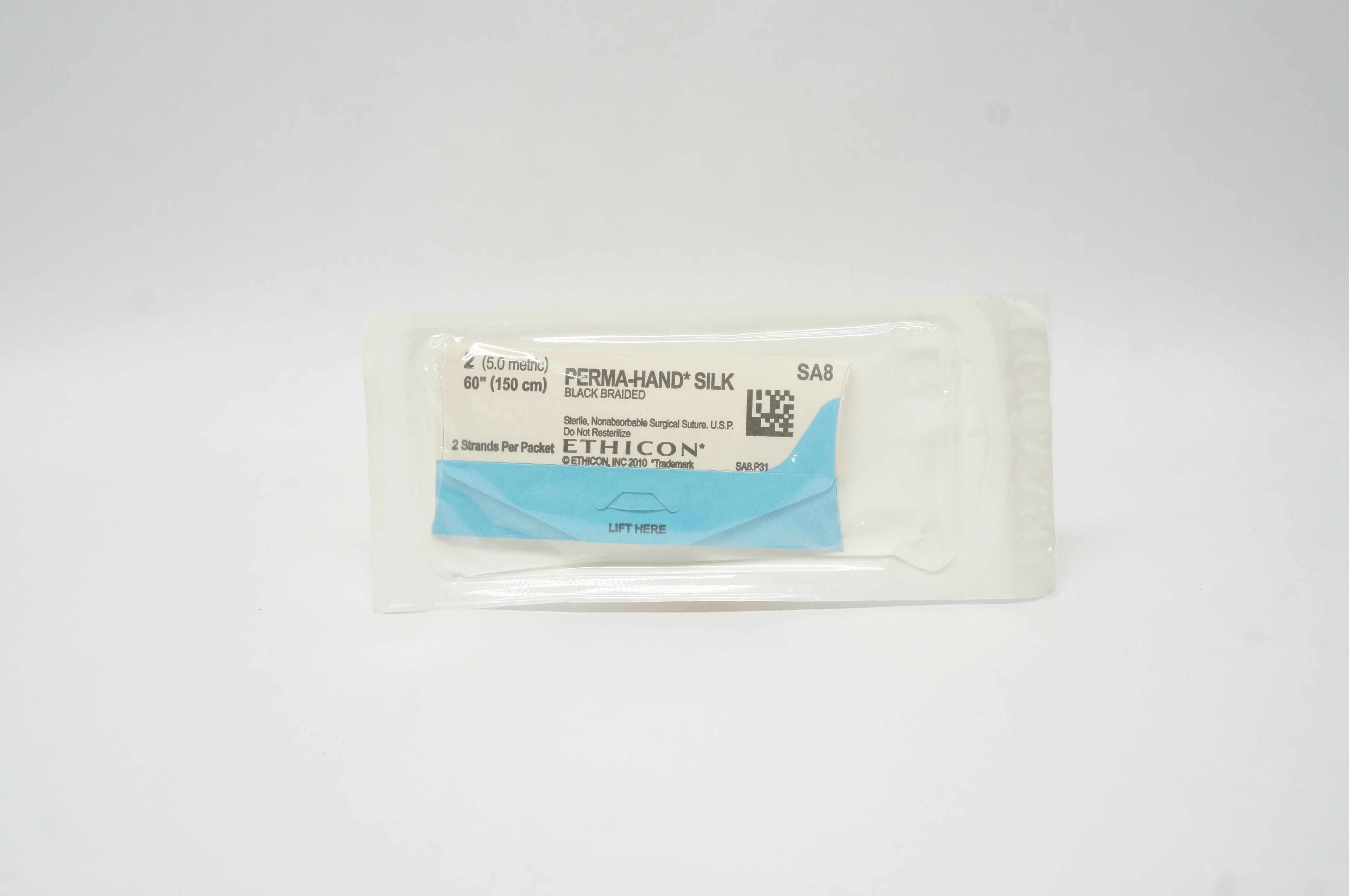 Ethicon SA8 2 Perma-Hand Silk Black Braided Surgical Stre 60 inch