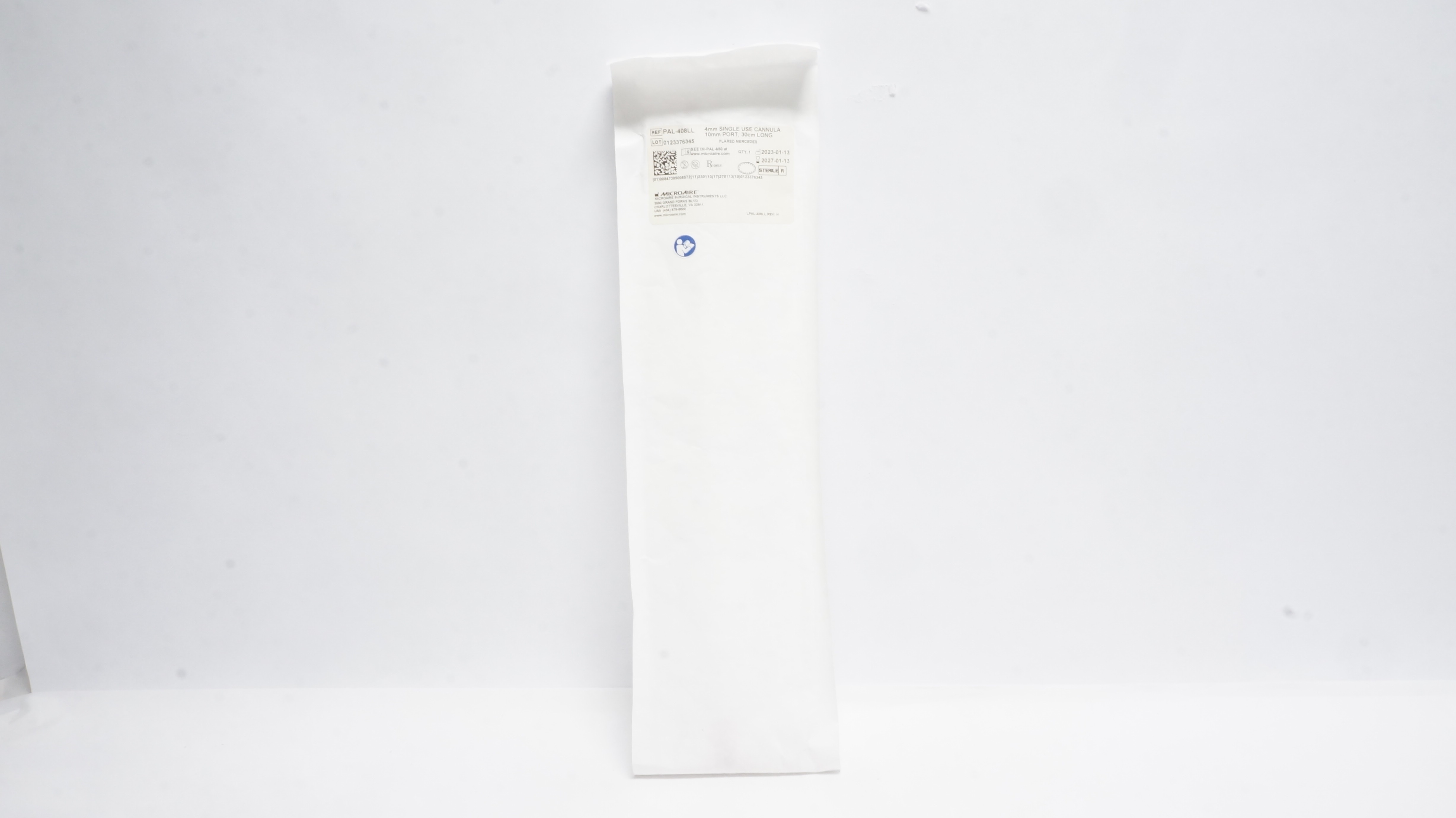 Microaire PAL-408LL 4.0mm Single Use Cannula 10mm Port, 30cm Long