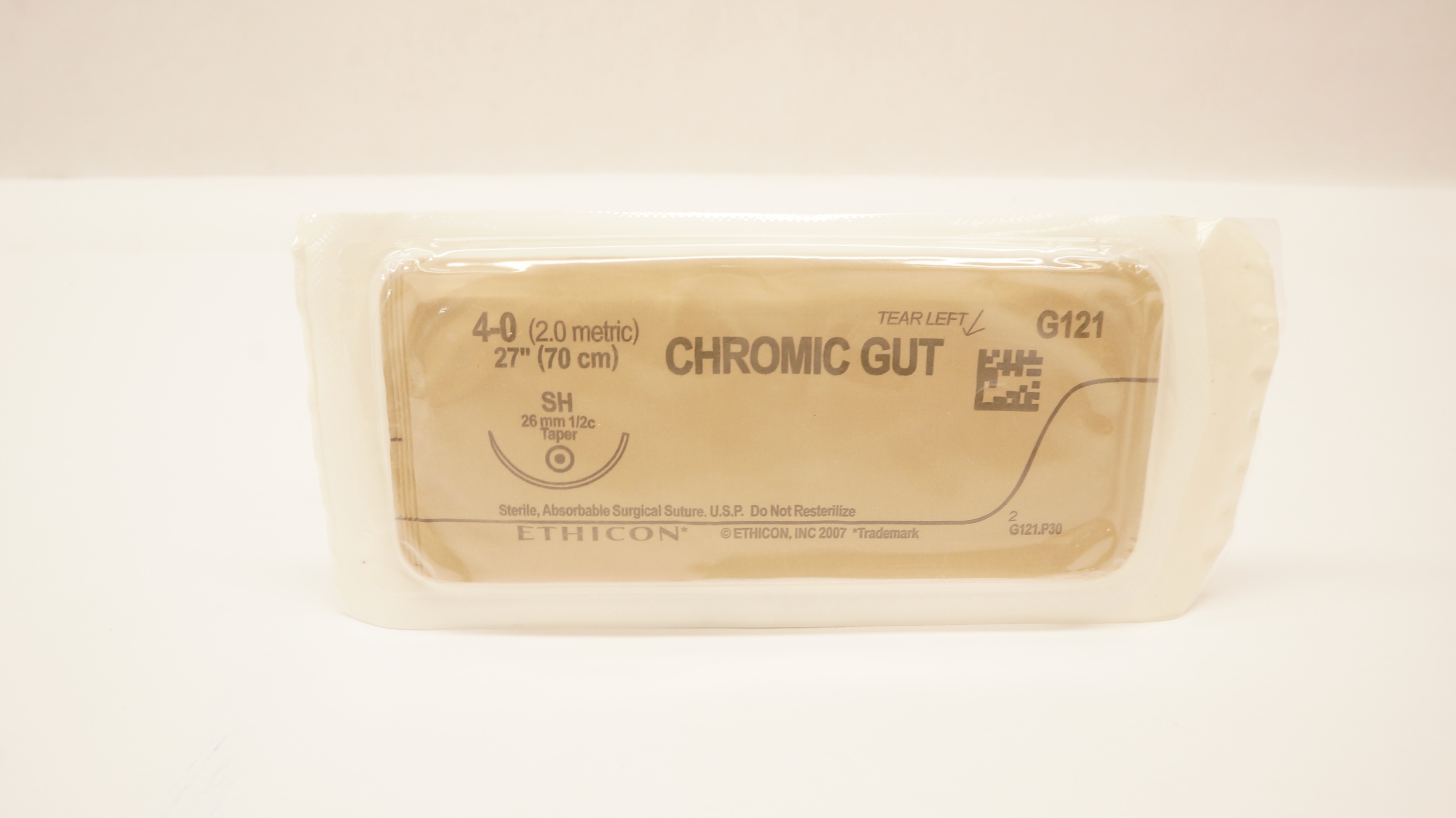 Ethicon G121 4-0 Chromic Gut, SH, 26mm 1/2c Taper, 27inch (x)