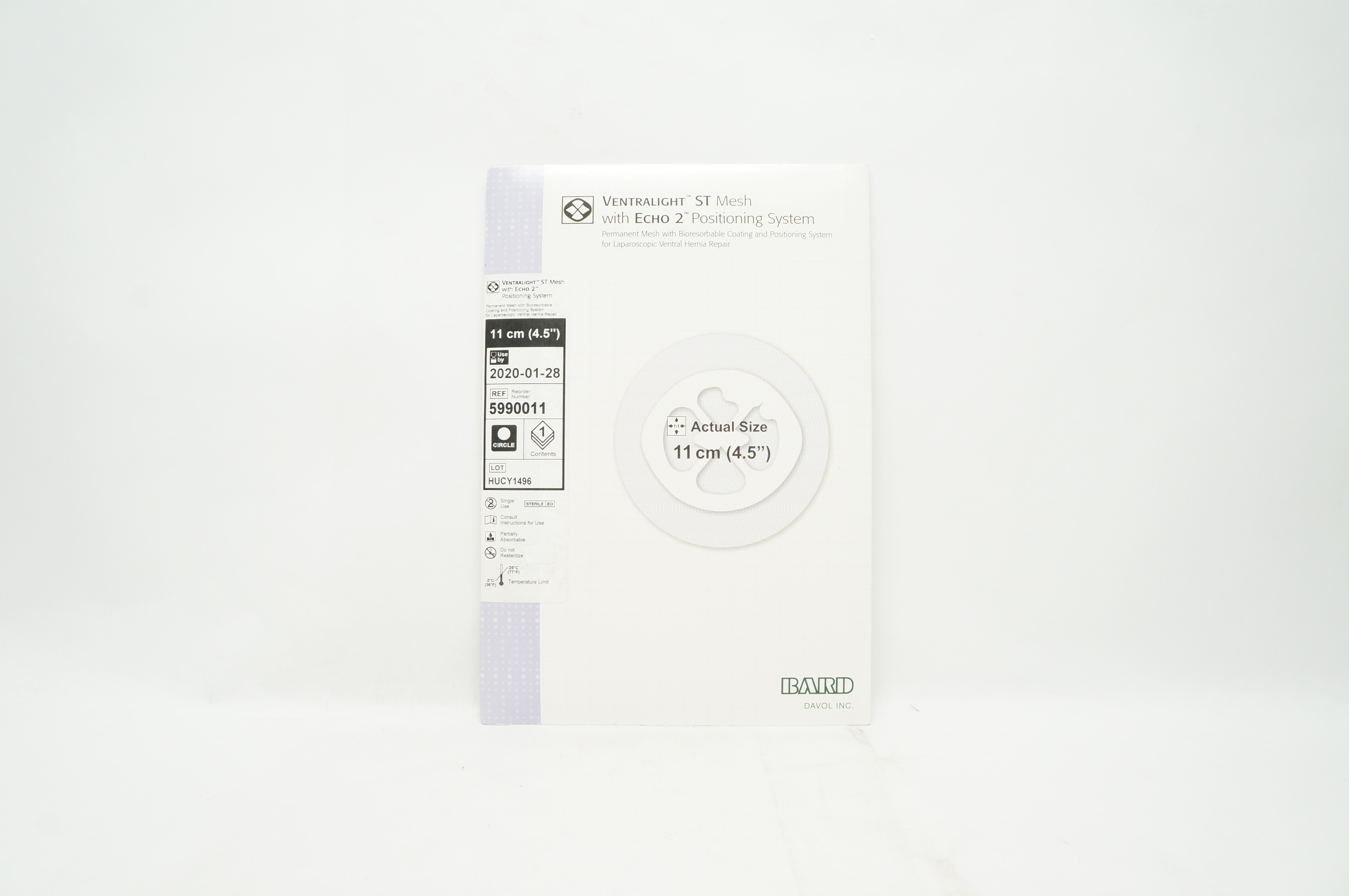 Bard 5990011 Davol Ventralight ST Mesh With Echo2 Positioning System 4.5inch (x)
