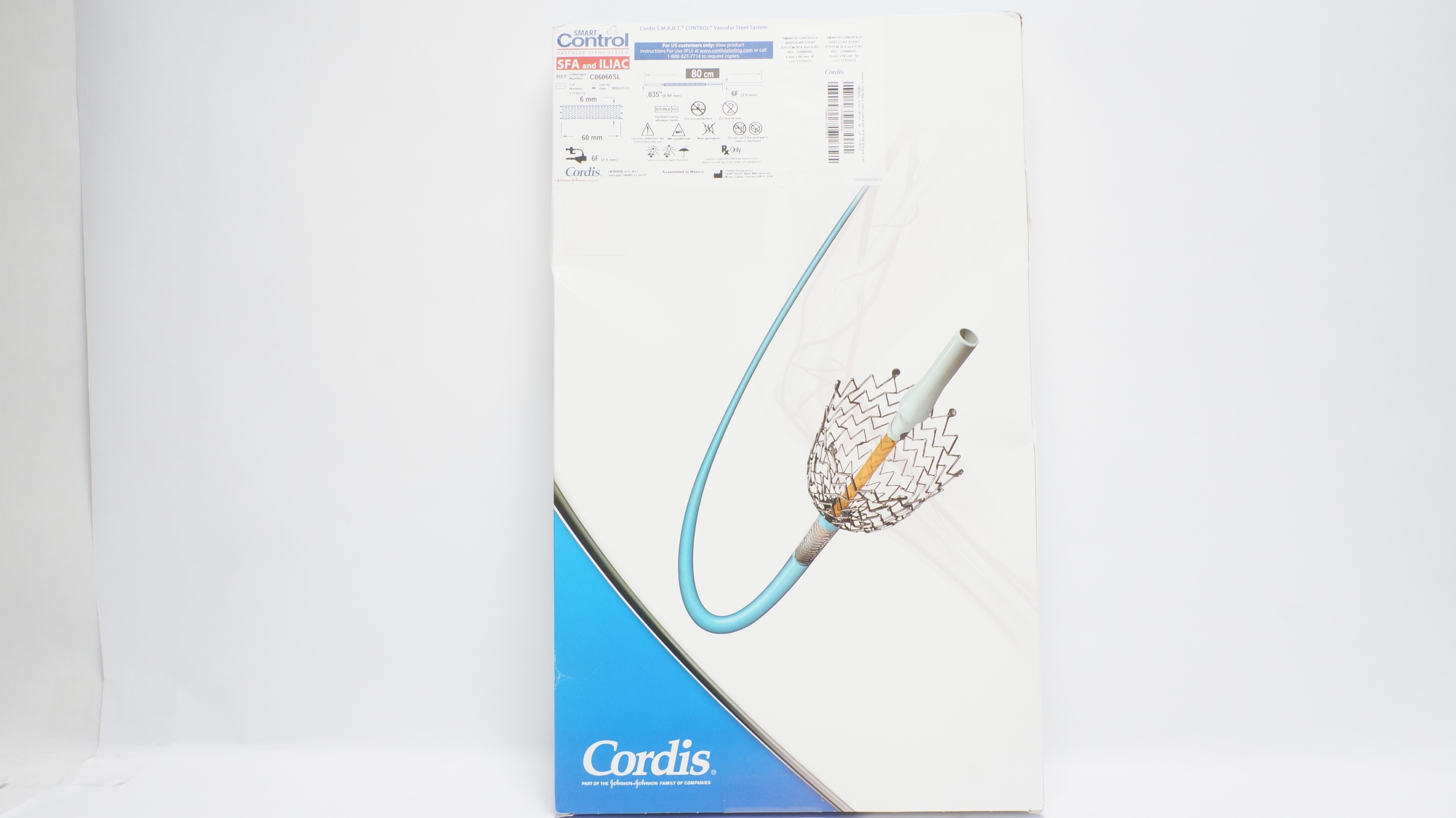 Cordis C06060SL S.M.A.R.T. Control Vascular Stent System 6mm x 60mm 6F, 80cm (x)
