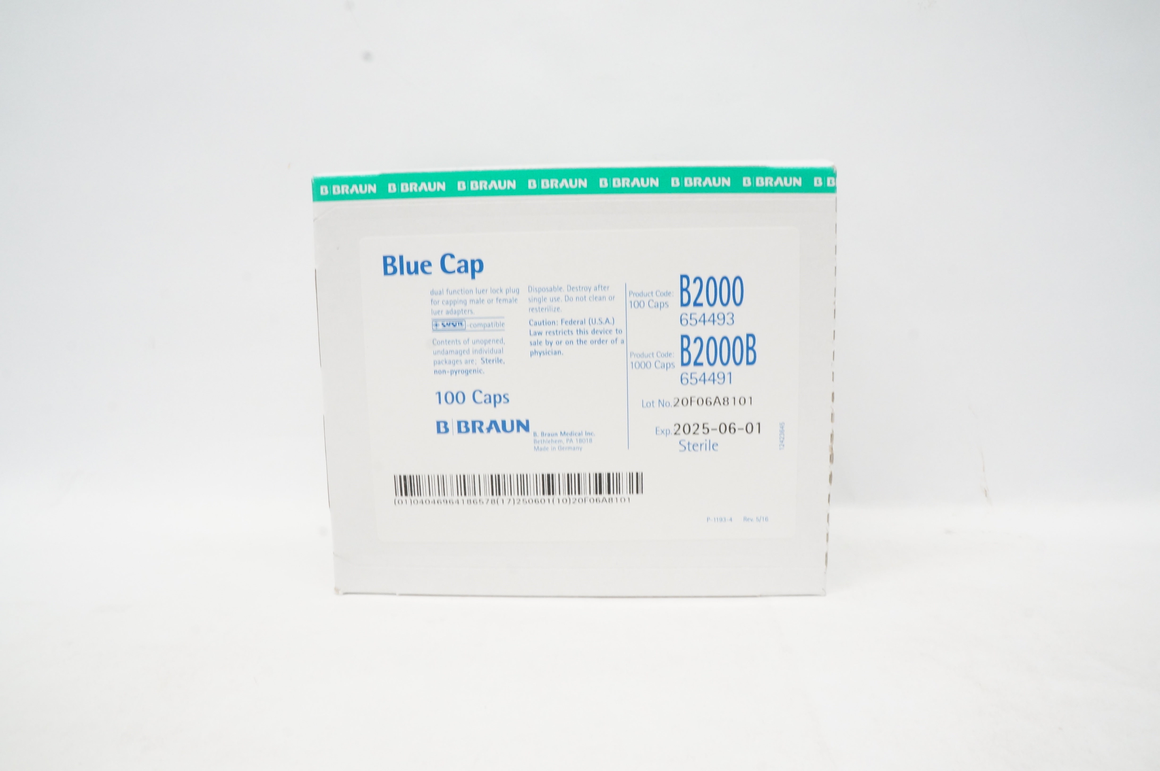 B.Braun B2000-654493 Blue Cup - Box of 100