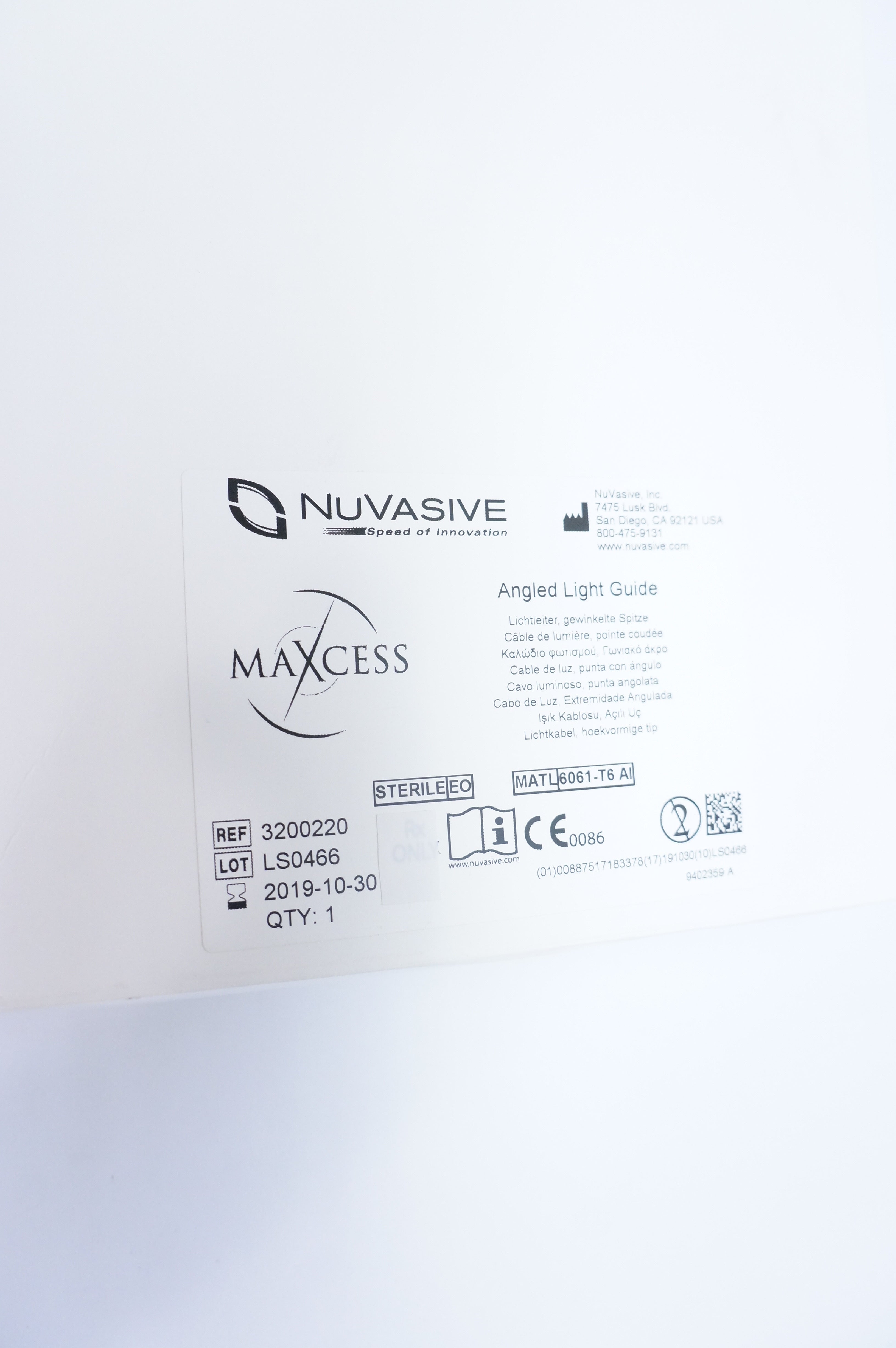 NuVasive 3200220 Maxcess Angled Light Guide (x)