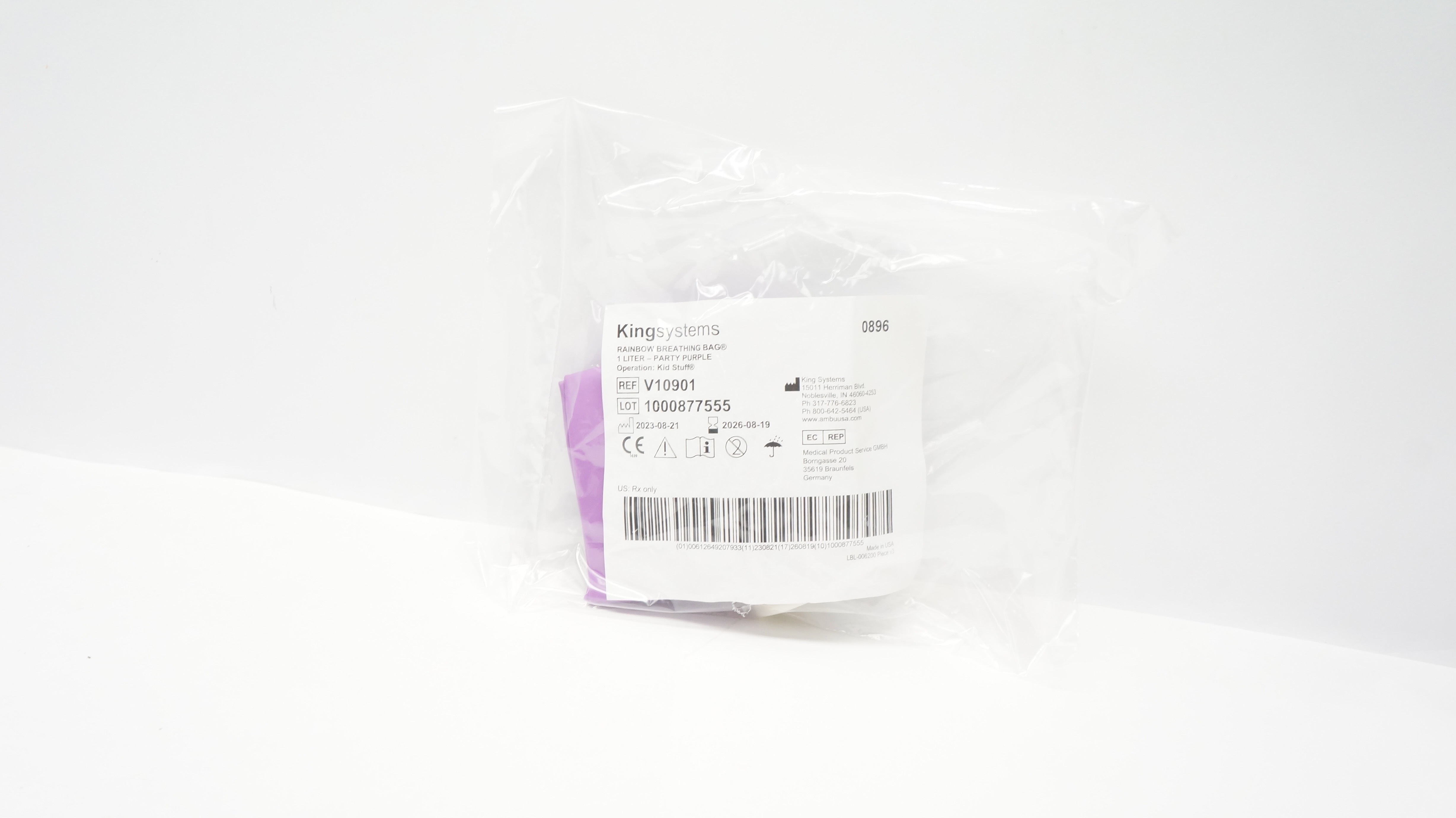 KingSystems V10901 Rainbow Breathing Bag, Party Purple, 1Liter