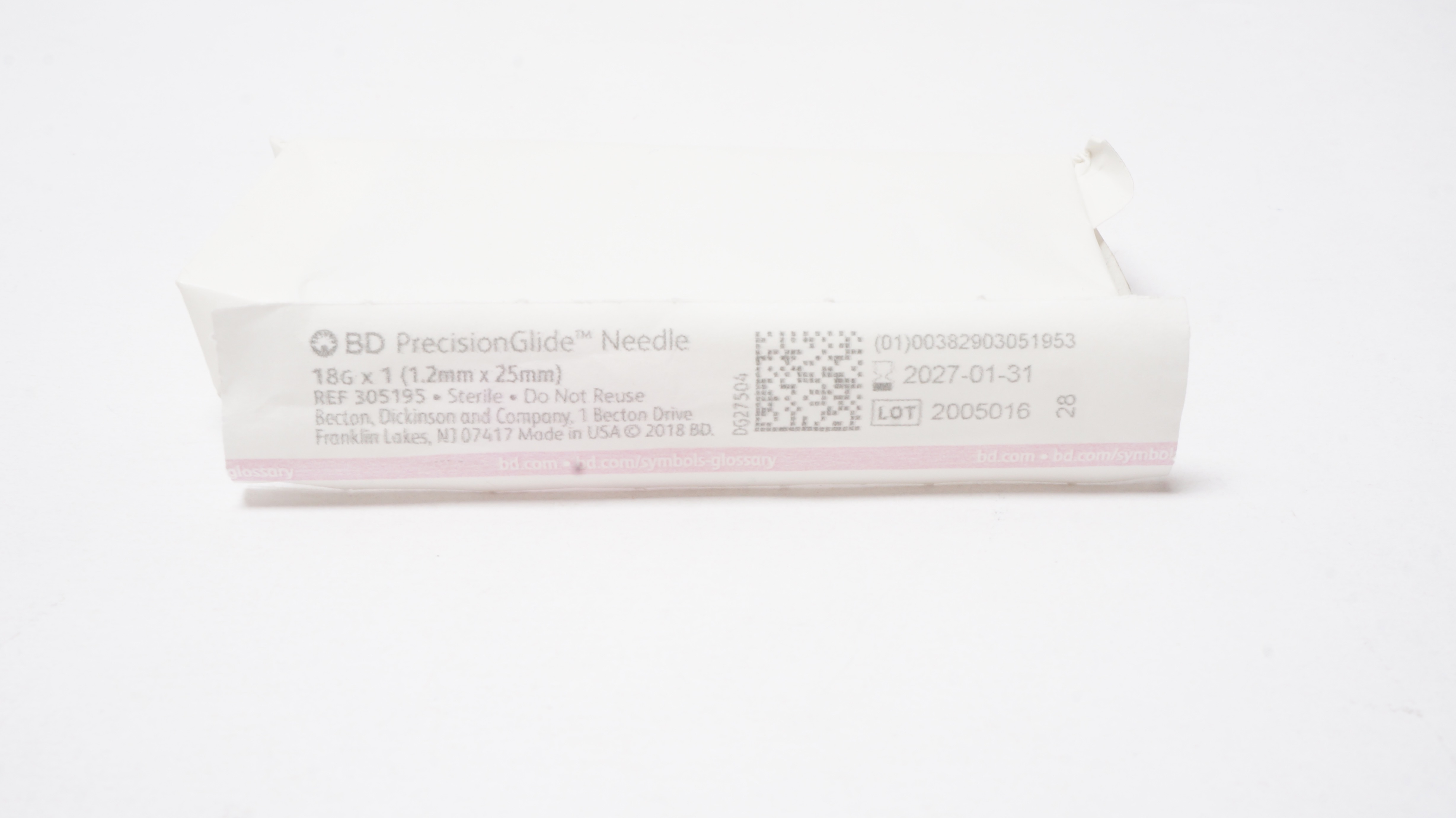 BD 305195 PrecisionGlide Ndle 18G x 1inch