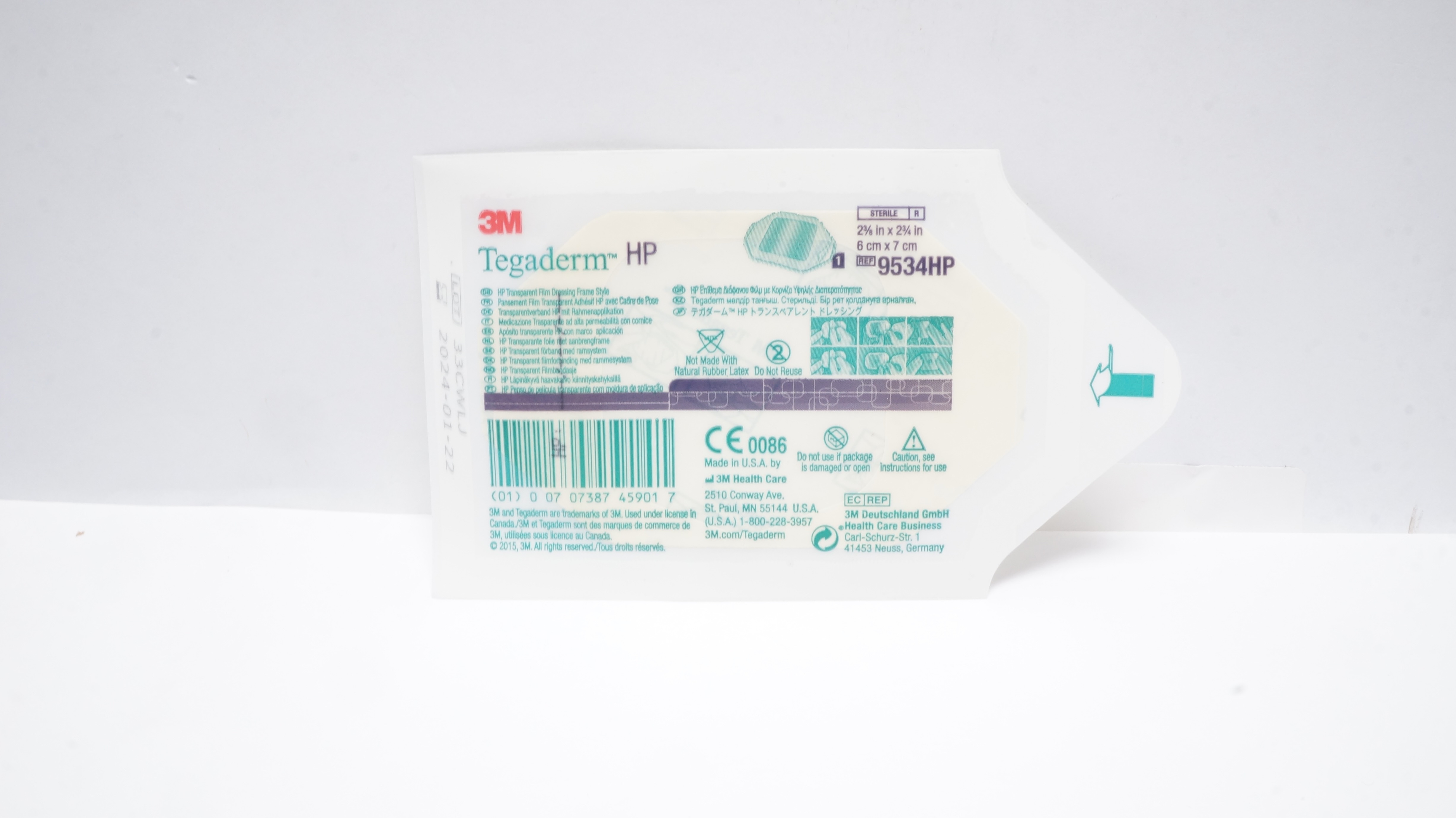 3M 9534HP HP Transparent Film Dressing Frame Style 2-3/8 x 2-3/4inch (x)