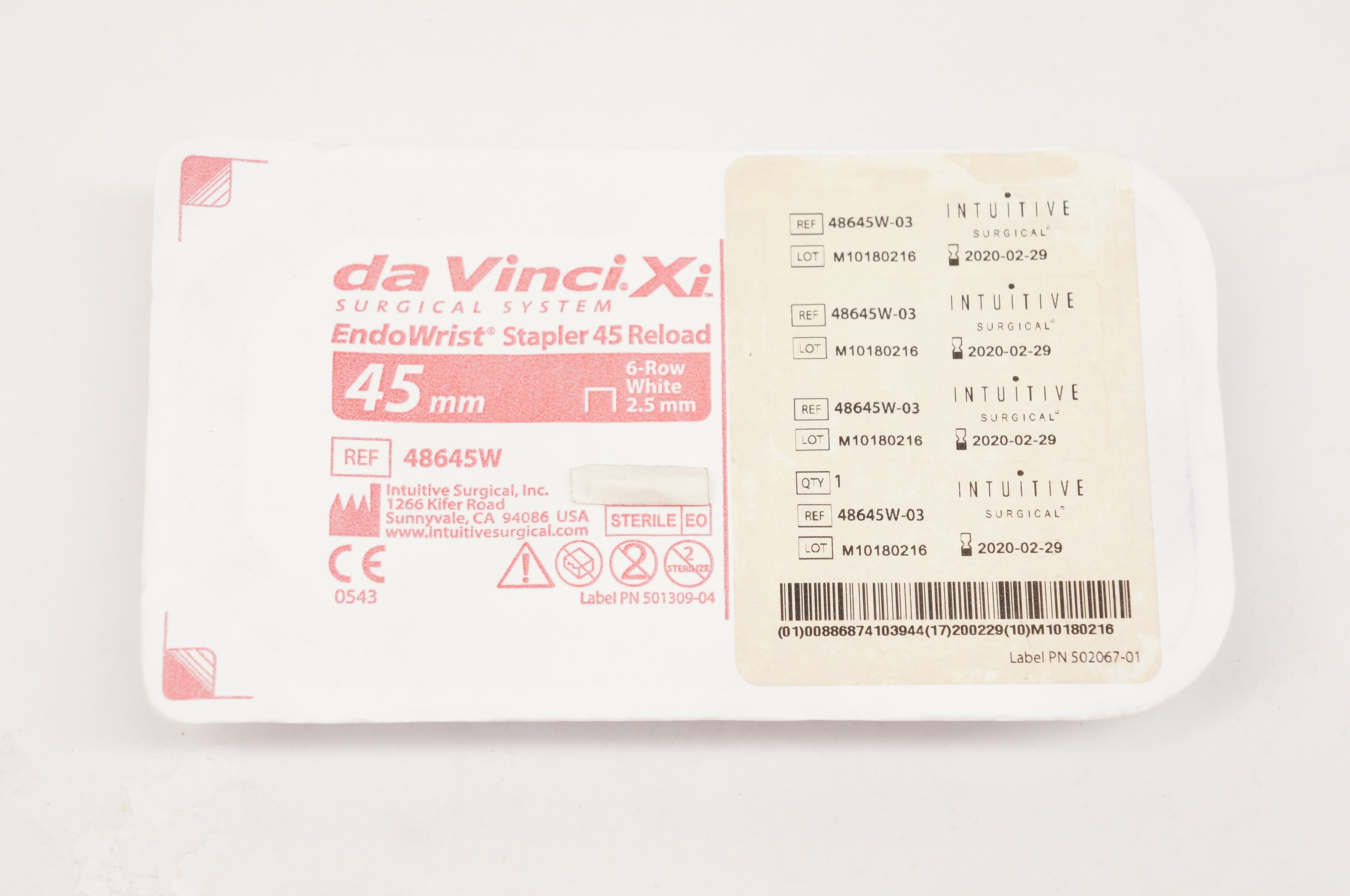Intuitive 48645W-03 Da Vinci Xi EndoWrist Stapler 45 Reload 45mm, 6-Row (x)