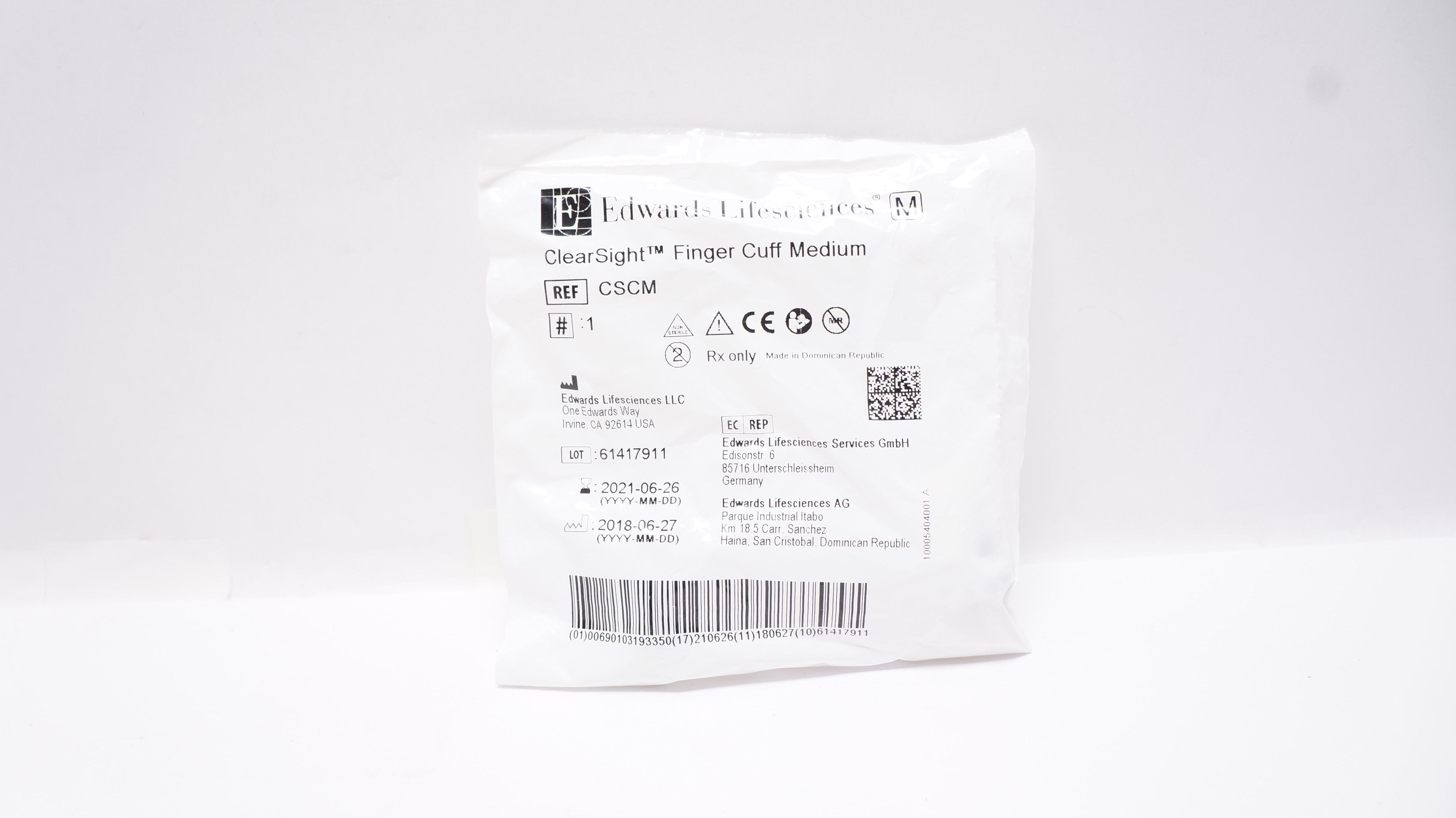 Edwards Lifesciences CSCM ClearSight Finger Cuff, Medium (x)