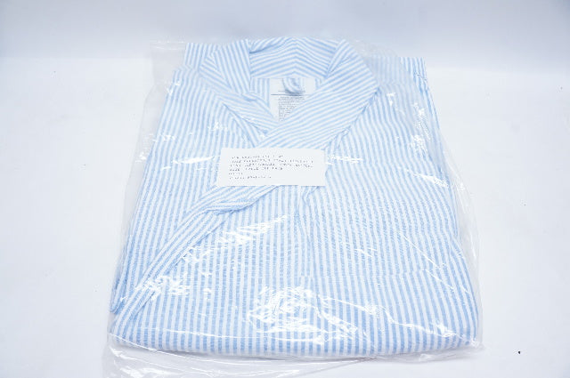 Tradewinds Robe Dressing Striped Seersucker Cotton-Polyester Durable Press Large