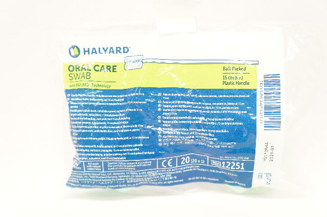 Halyard 12251 Oral Care Swab, w/Plastic Handle 6inch (x) - Pack of 20