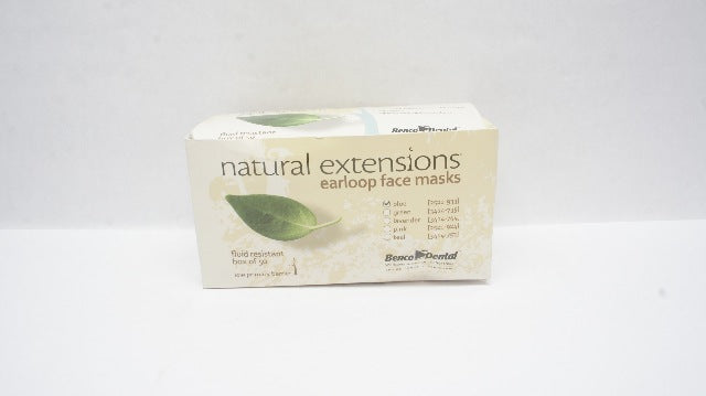 Benco Dental 2521-933 Natural Extensions Earloop Face Masks, Blue - Box of 50